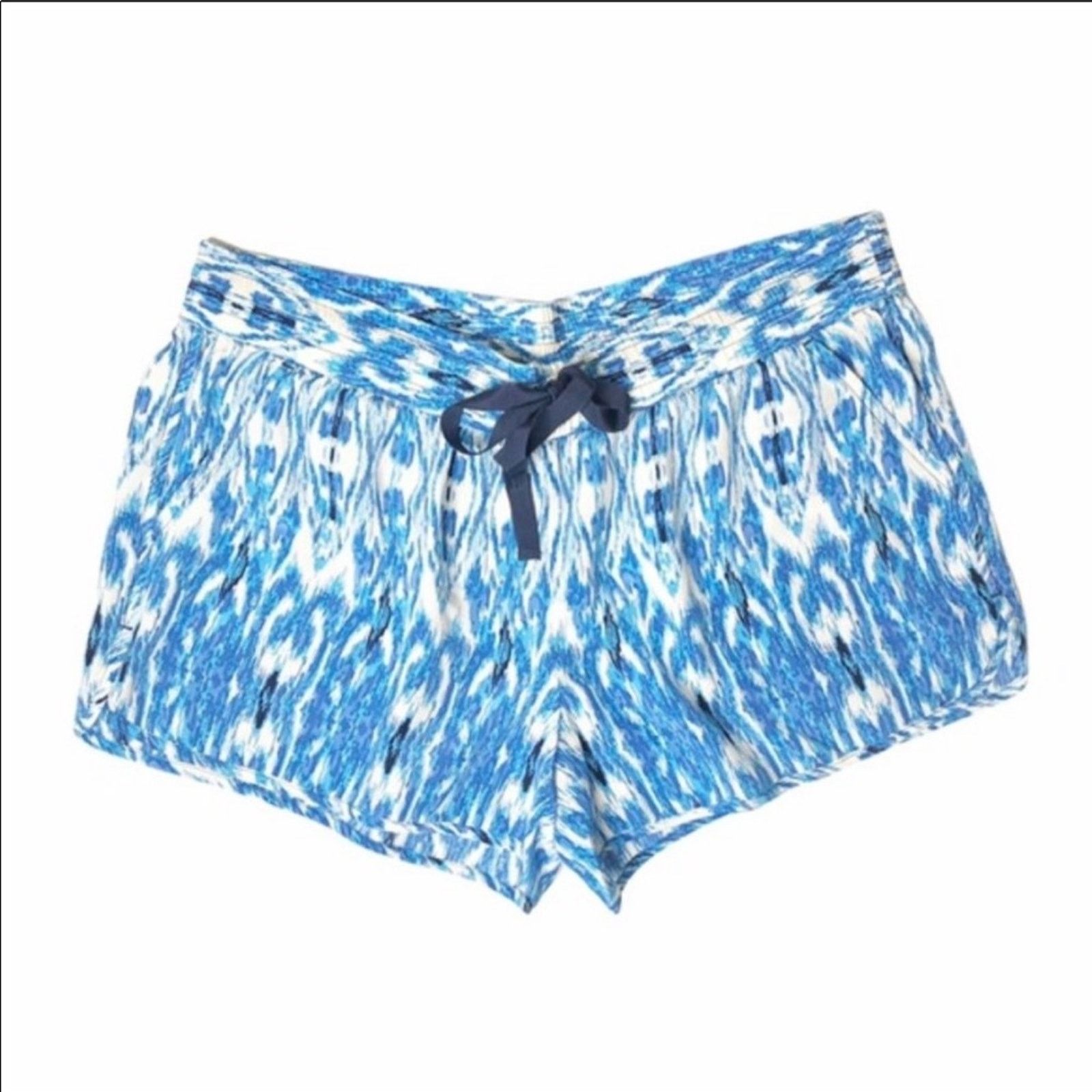 Joie JOIE Layana Printed Silk Drawstring Shorts Blue White Print Size 27" / US 4 / IT 40 - 1 Thumbnail