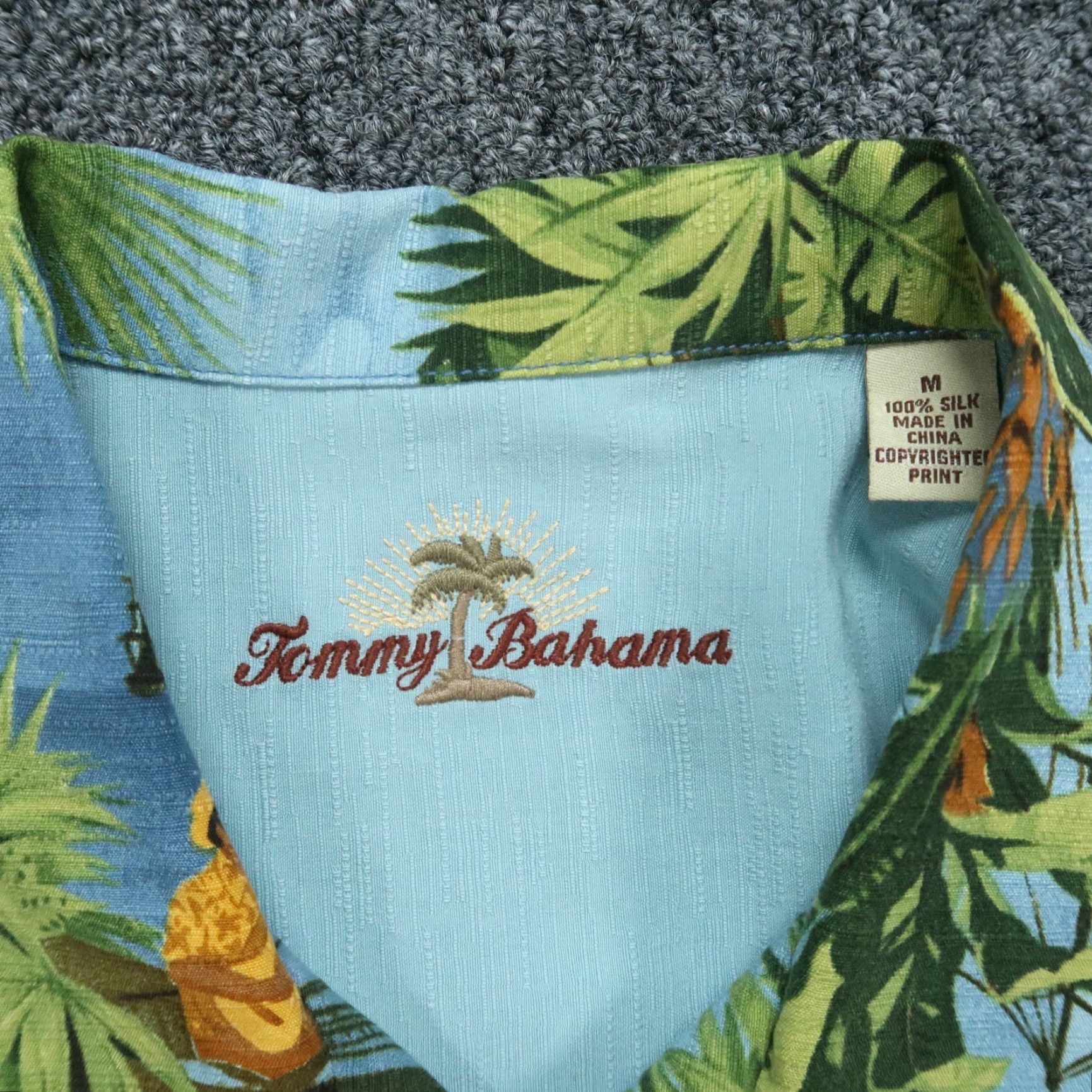 Tommy Bahama Tommy Bahama Shirt Men Medium Blue Green Silk Island Hawaiian Short Sleeve Mens Size US M / EU 48-50 / 2 - 3 Thumbnail