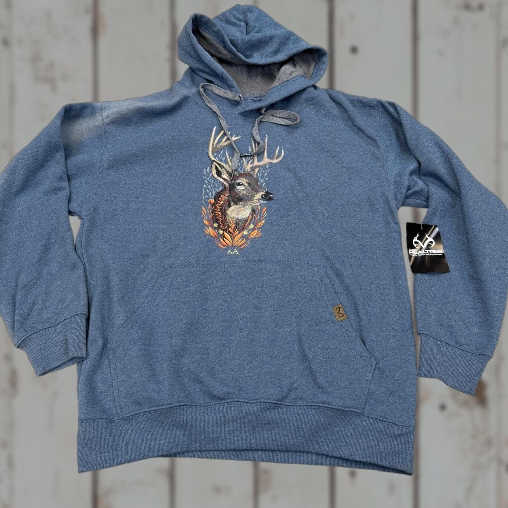 Realtree Realtree Hoodie Mens M Blue Graphic Print Pullover Fleece Hunting Size US M / EU 48-50 / 2 - 1 Thumbnail