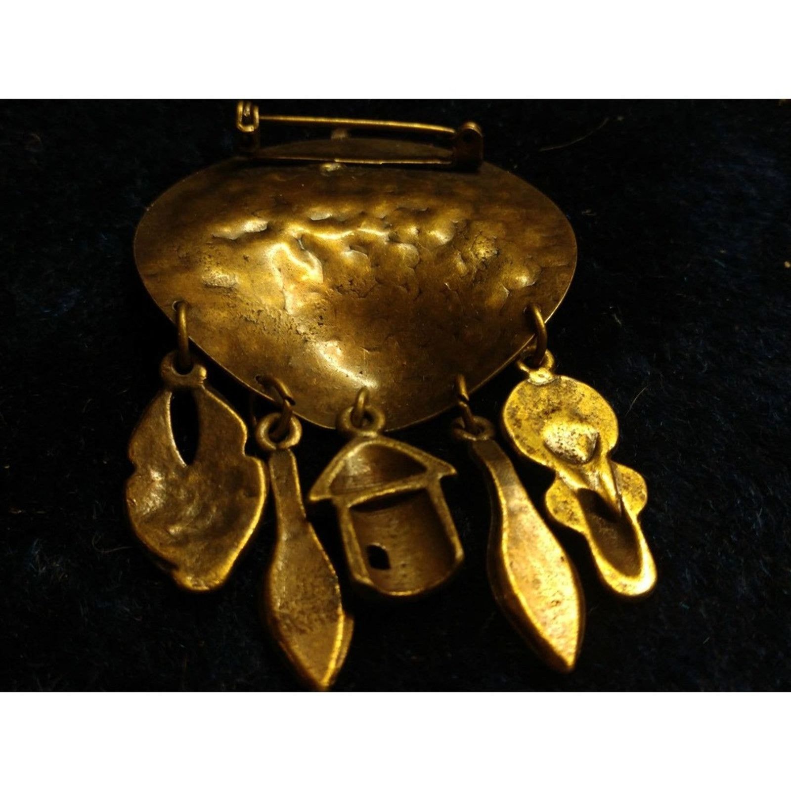 Vintage Made in Haiti~Handmade Copper Brooch Size ONE SIZE - 6 Thumbnail