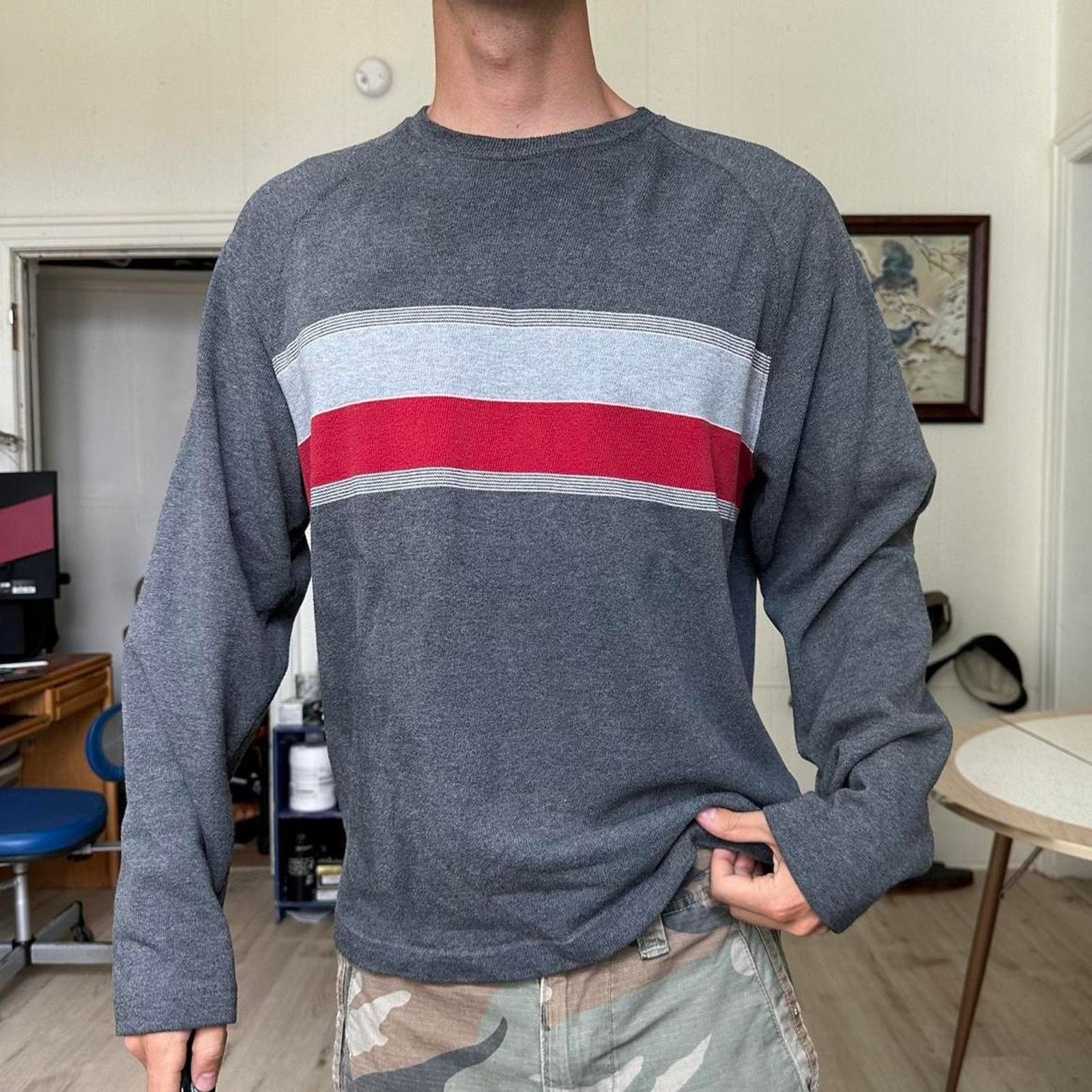Old Navy × Vintage VINTAGE Y2K Old Navy Striped Longsleeve Sweater Pullover Size US L / EU 52-54 / 3 - 2 Thumbnail