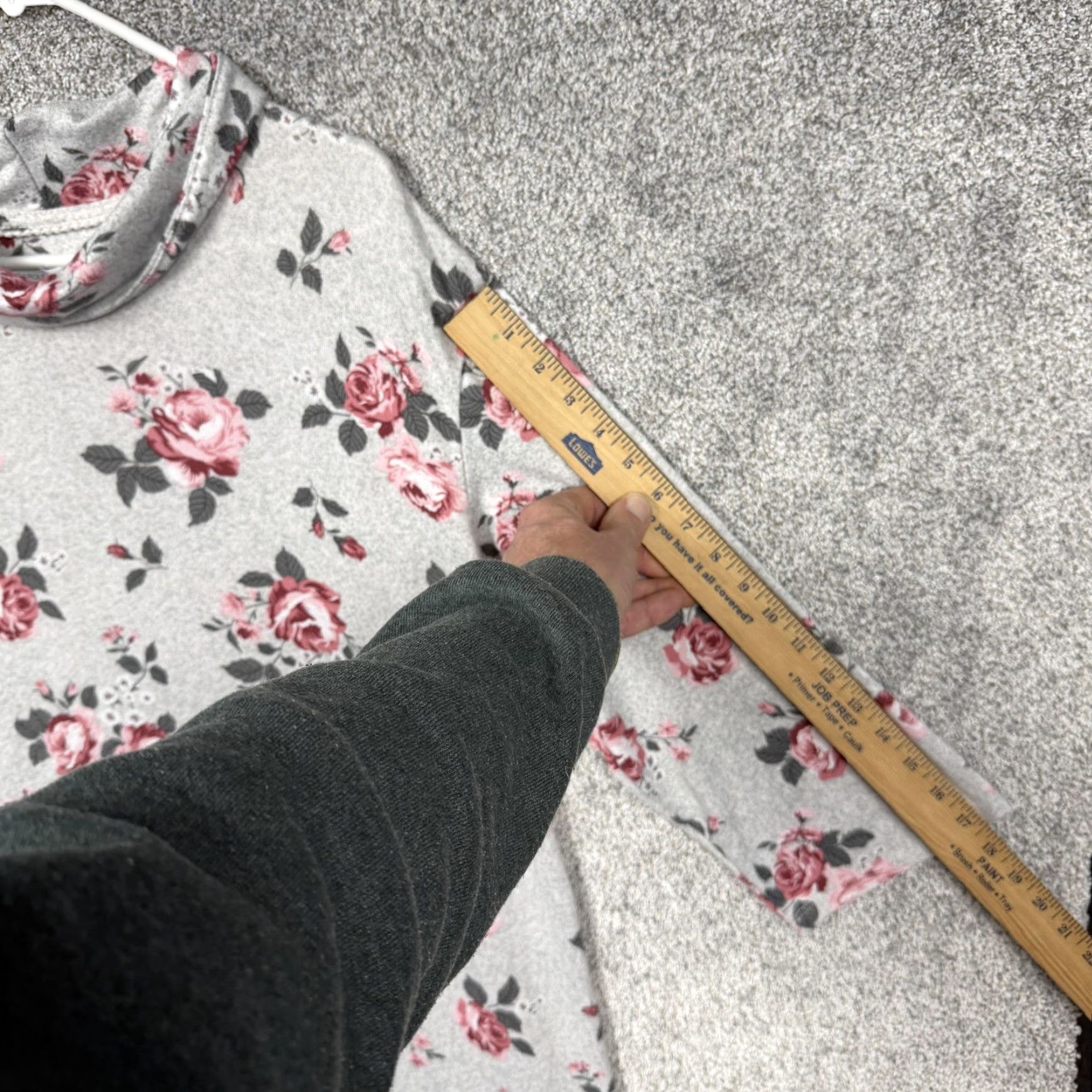 Vintage Carole Hochman Sleepshirt Womens L Gray Pink Floral Cowl Neck Cottagecore Chic Size L / US 10 / IT 46 - 2 Thumbnail