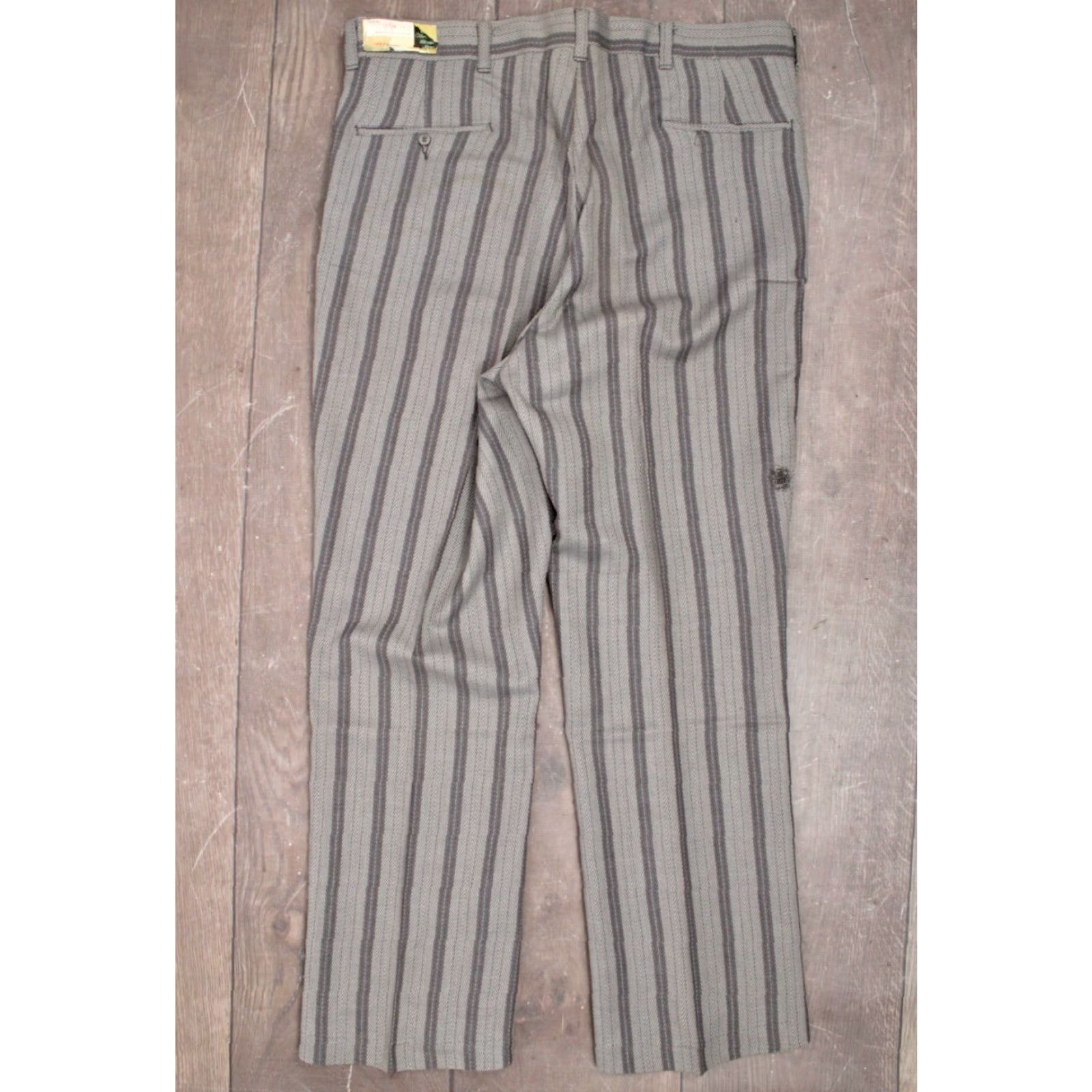 Vintage VINTAGE Mens VTG NOS 1960s Grey Striped Bootcut Pants Sz 38x30 60s Slacks Size US 38 / EU 54 - 3 Thumbnail
