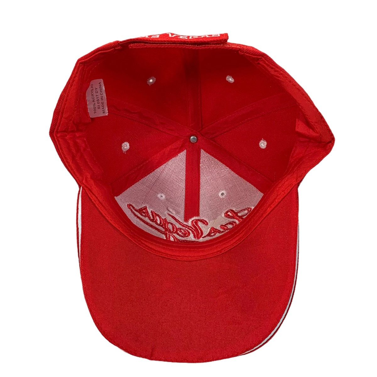 Vintage Vintage Las Vegas Red White Adjustable Trucker Strapback Hat Size ONE SIZE - 4 Thumbnail