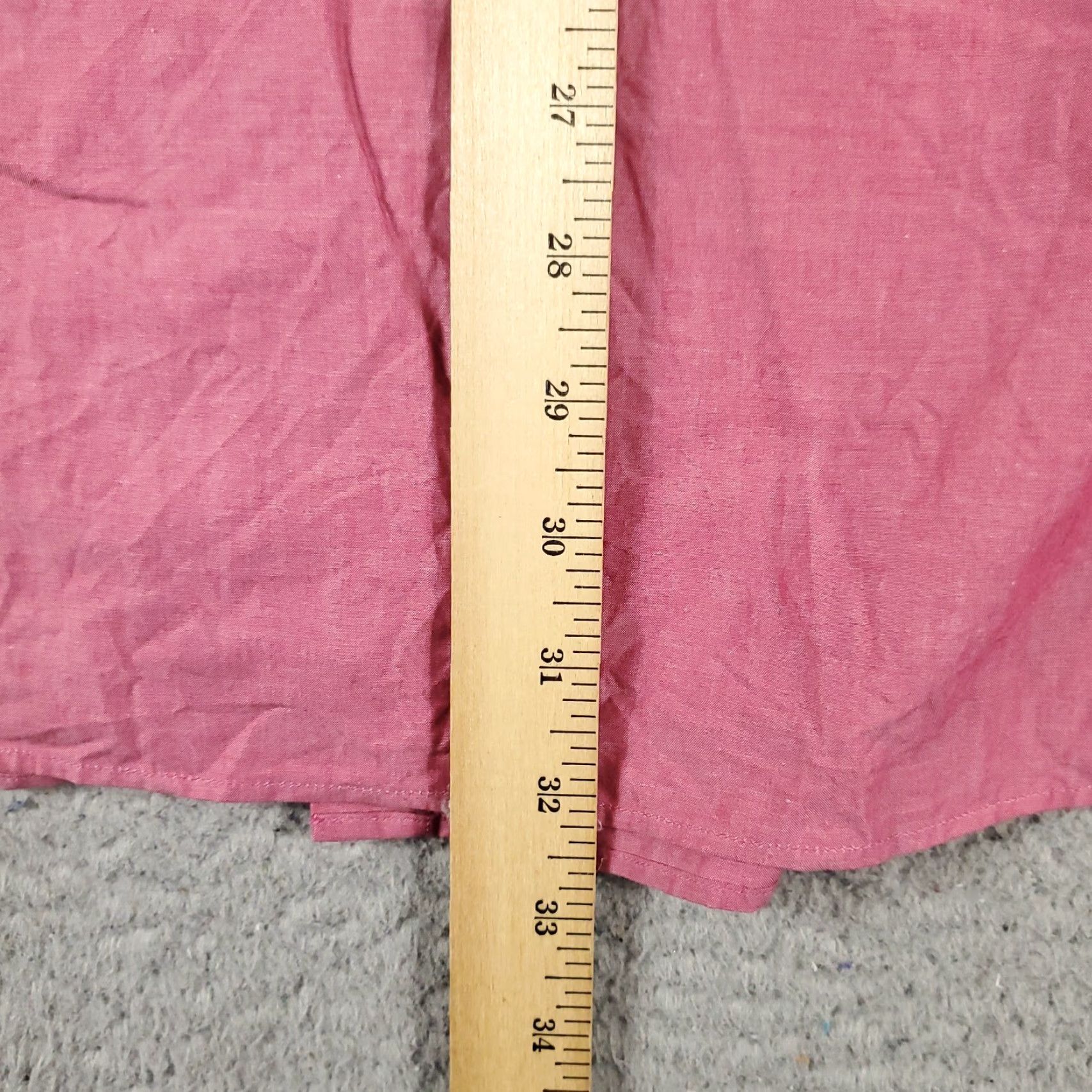 Tommy Hilfiger Tommy Hilfiger Dress Shirt Mens 16.5 Red Solid Cotton Long Sleeve Button-Down Size 42R - 4 Thumbnail