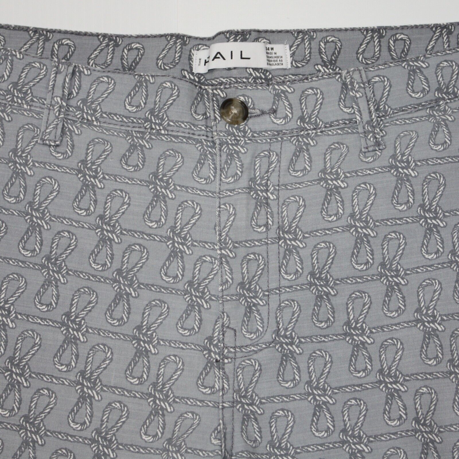 The Rail Nautical Rope & Knot Print Casual Shorts in Gray Color Size US 34 / EU 50 - 2 Thumbnail