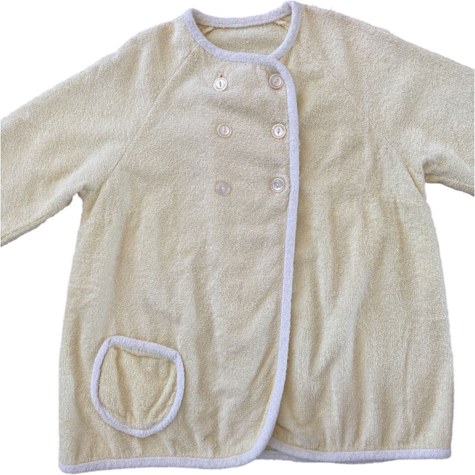 Vintage Vtg Terrycloth robe jacket double breasted beach pool yellow Size M / US 6-8 / IT 42-44 - 9 Thumbnail