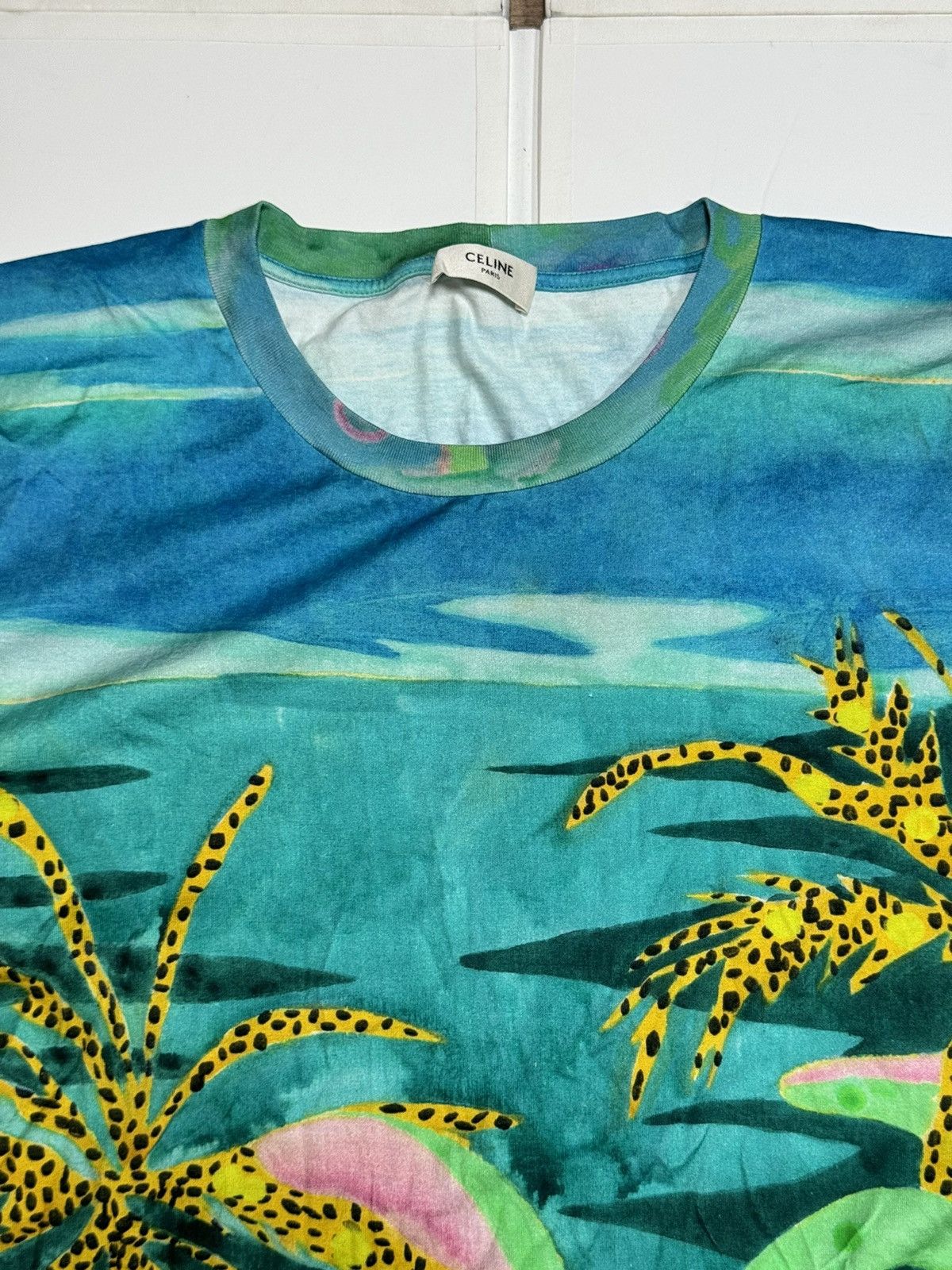 Celine × Hedi Slimane Celine x Hedi Slimane x Tyson Reeder Palm Tree T-Shirt Size US XXL / EU 58 / 5 - 3 Thumbnail