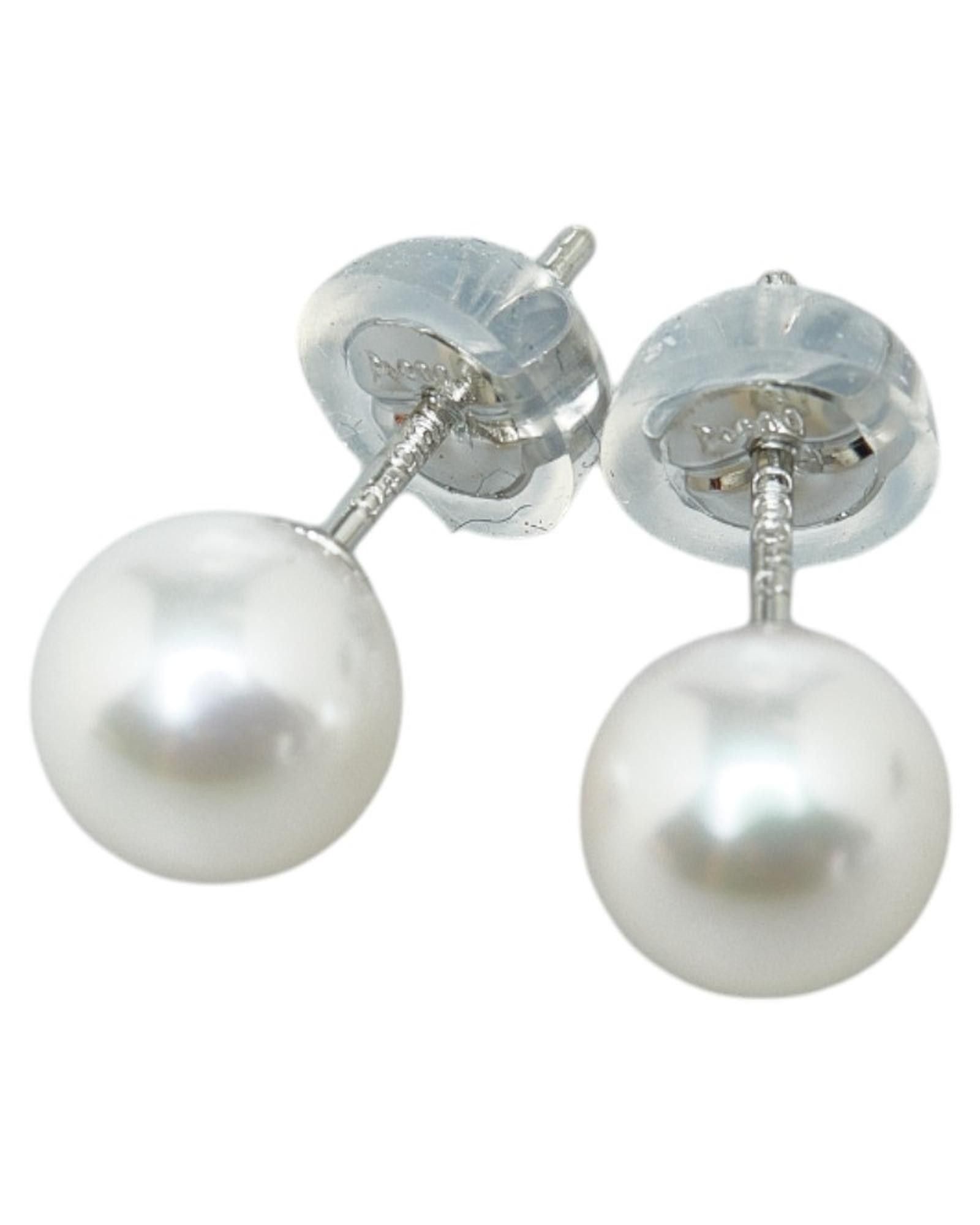 image of Platinum Pearl Earrings - Sa Condition in White, Women's