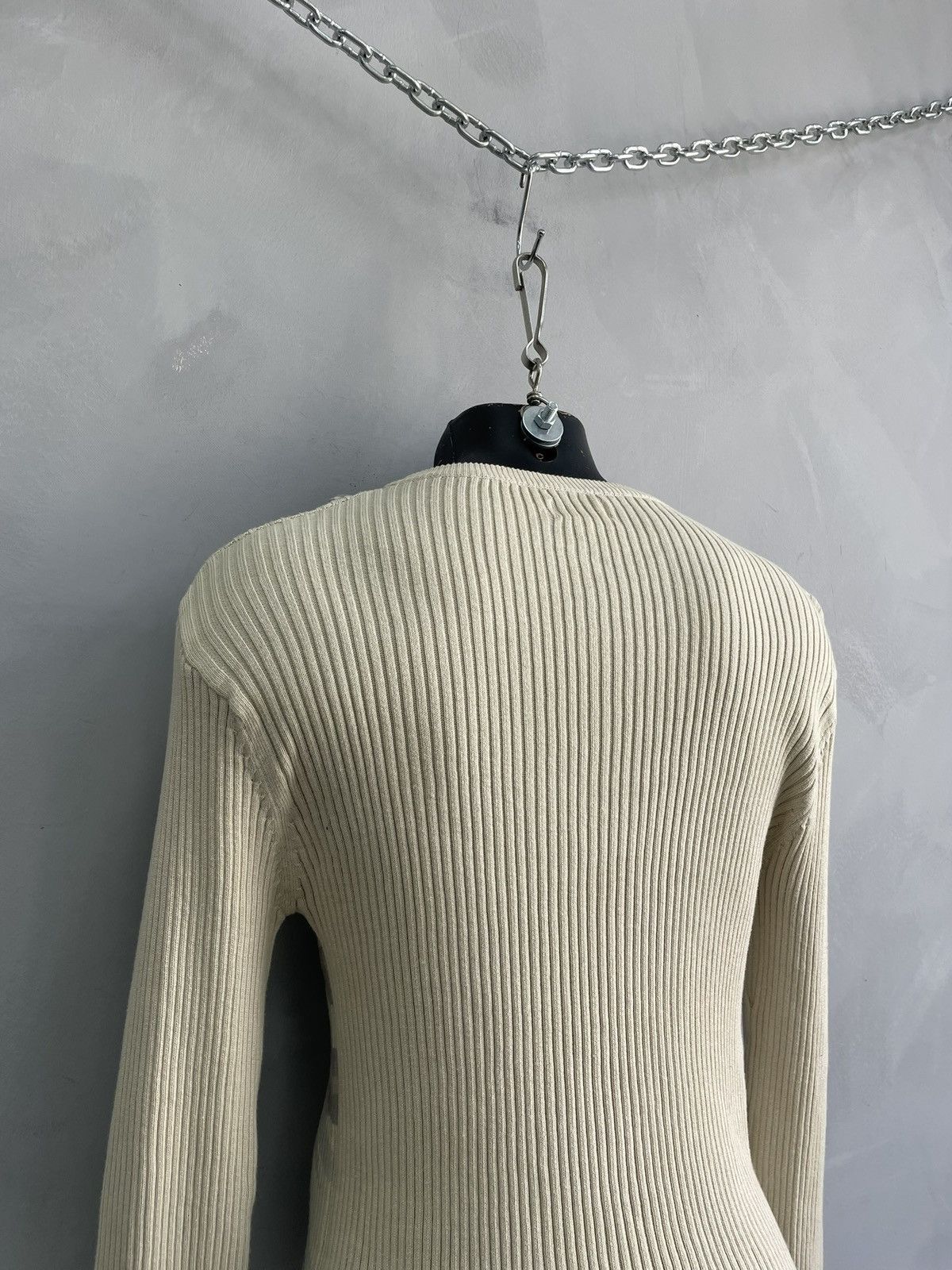 Japanese Brand Diesel style camo Beige Ribbed avant garde Sweater y2k Size US XL / EU 56 / 4 - 7 Thumbnail