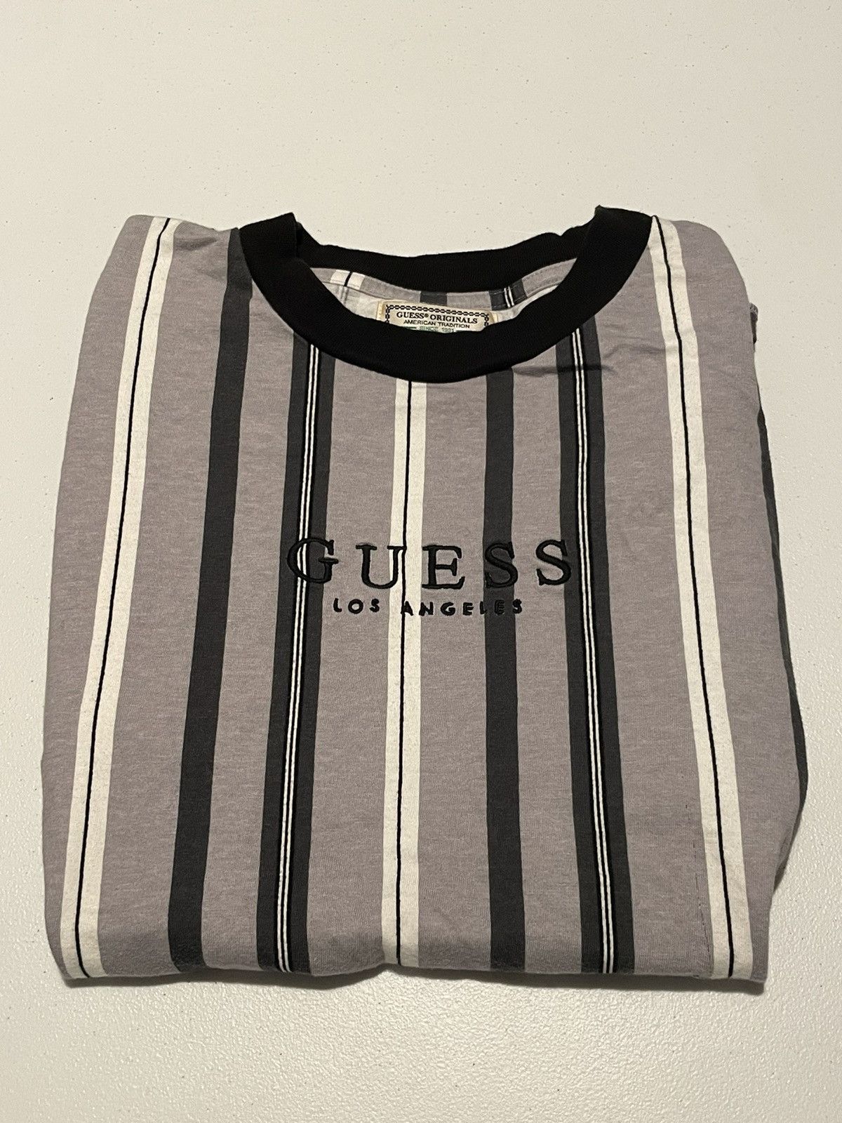 Guess × Vintage Vintage 90s guess striped T-shirt. Size US M / EU 48-50 / 2 - 1 Thumbnail