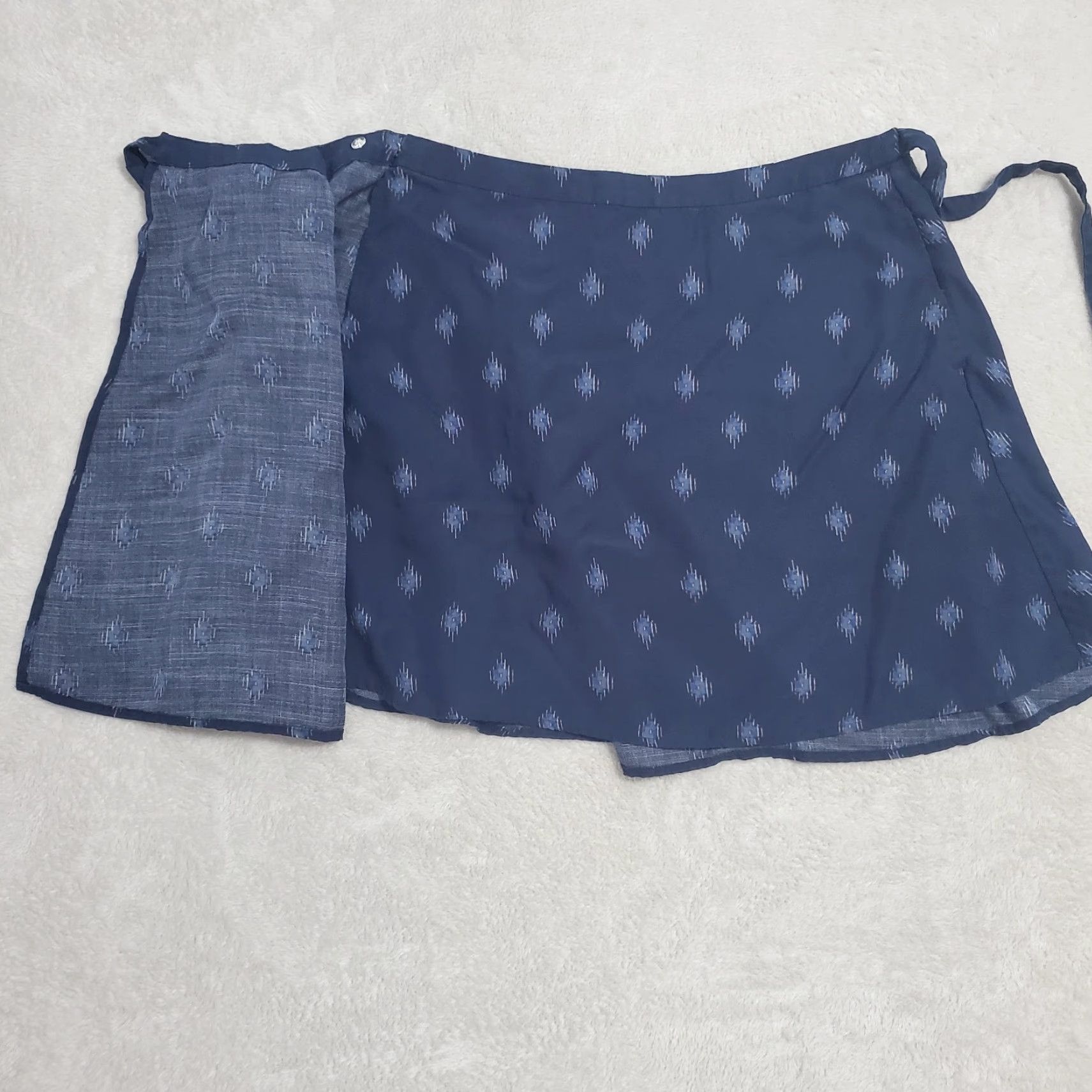 Toad&Co Toad&Co Skirt Women M Blue Print Hillrose True Wrap Tencel Mini Outdoor Beach Size 32" / US 10 / IT 46 - 4 Thumbnail