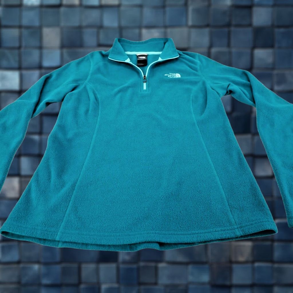 The North Face The North Face Pullover Fleece Midweight Quarter Zip Teal Green-Blue S Womens Size S / US 4 / IT 40 - 1 Thumbnail