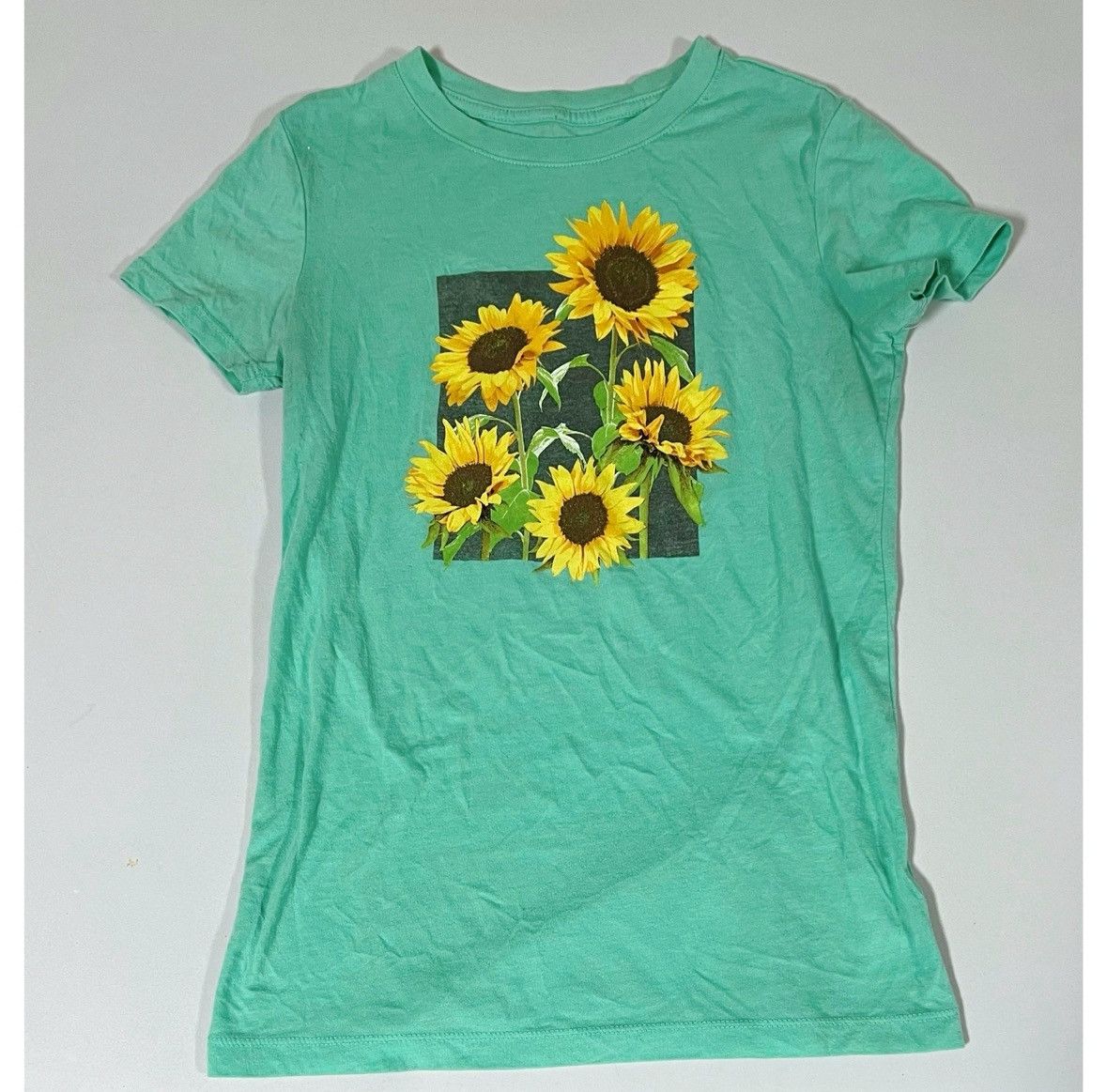 Aeropostale Teal Aqua Sunflowers Floral Graphic T-Shirt Top Tee Size S🌻✨ Size US S / EU 44-46 / 1 - 1 Thumbnail
