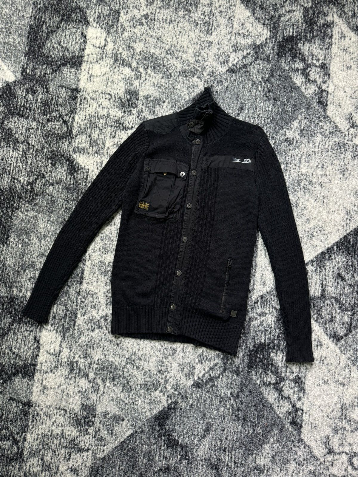 G-Star × Vintage Vintage Gstar Sweater Zip Up Raw Denim Quebec Vest Knit Y2K Size M / US 6-8 / IT 42-44 - 1 Thumbnail