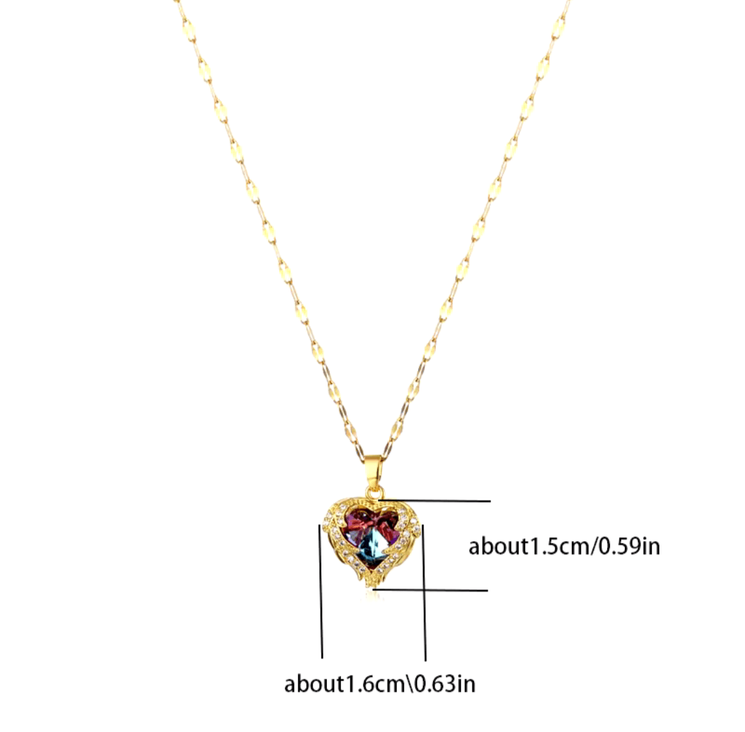 Japanese Brand Stainless Steel Chain Necklace, Love Heart Pendant Size ONE SIZE - 2 Thumbnail
