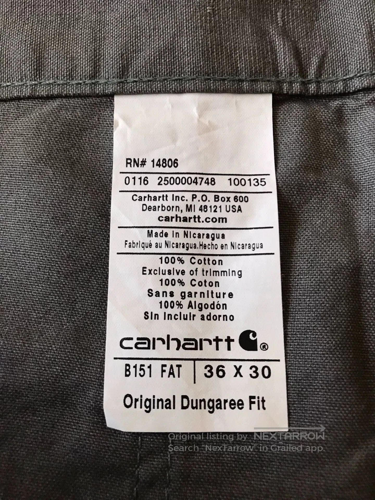 Carhartt Carhartt B151 FAT Canvas Work Pants. Size US 36 / EU 52 - 9 Thumbnail