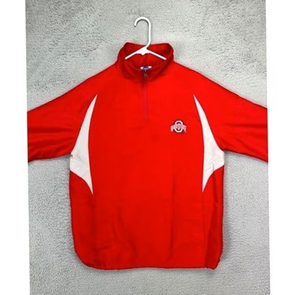 NCAA NCAA Jacket Mens Small Red Ohio State Buckeyes Quarter Zip Pullover Long Sleeve Size US S / EU 44-46 / 1 - 2 Thumbnail