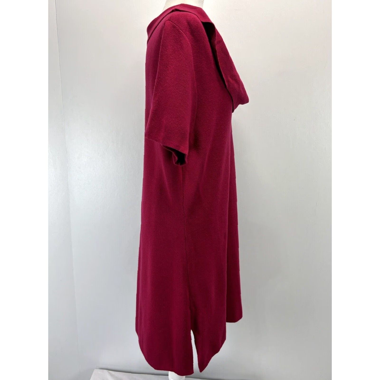 Coldwater Creek COLDWATER CREEK Plus Size 1X Knit Cowl Neck Shift Dress Short Sleeve Red Womens Size 40" / US 18 - 4 Thumbnail