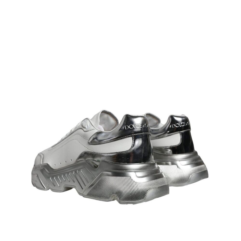 Dolce & Gabbana Dolce & Gabbana White Silver Daymaster Low Top Sneakers Shoe Size US 7.5 / EU 40-41 - 4 Thumbnail