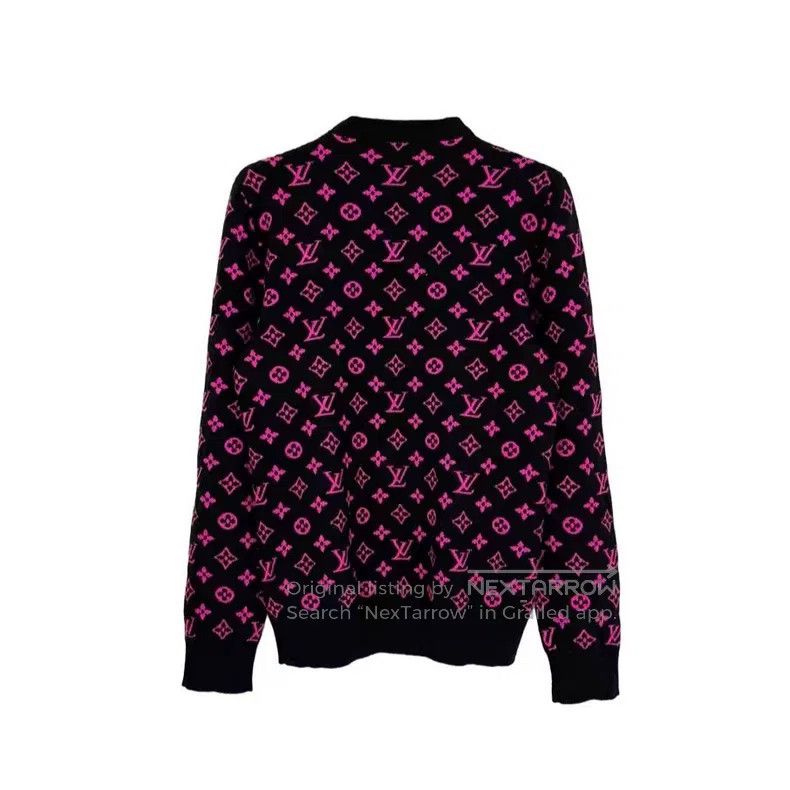 Louis Vuitton Louis Vuitton Black Pink Back Full Print Cashmere Sweater Size US M / EU 48-50 / 2 - 2 Thumbnail