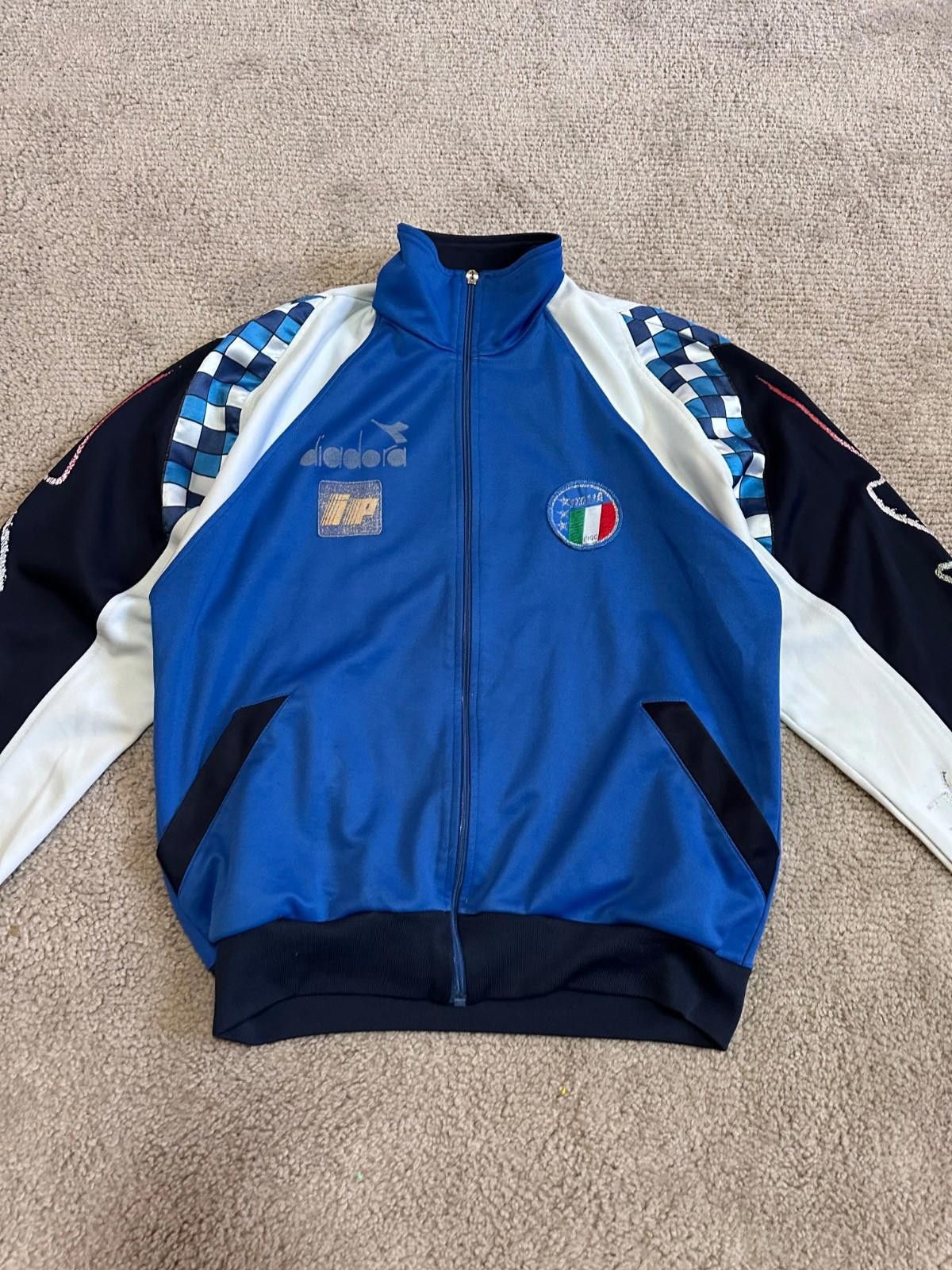 Diadora Italy 90/92 National Team Diadora Track Jacket 90s Football Size US L / EU 52-54 / 3 - 3 Thumbnail