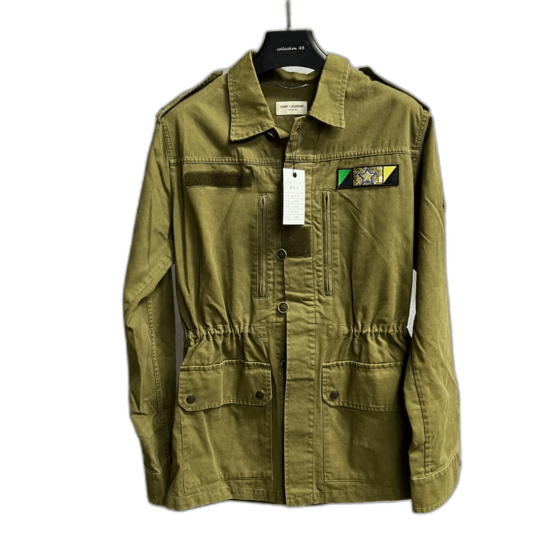 Saint Laurent Paris Saint Laurent Olive Green Jacket with Logo-2507 Size US M / EU 48-50 / 2 - 1 Thumbnail