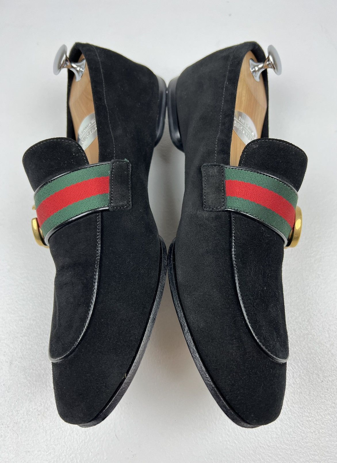 Gucci GUCCI Loafers Suede Shoes GG Buckle Web Stripe Black Men’s Size US 7.5 / EU 40-41 - 9 Thumbnail