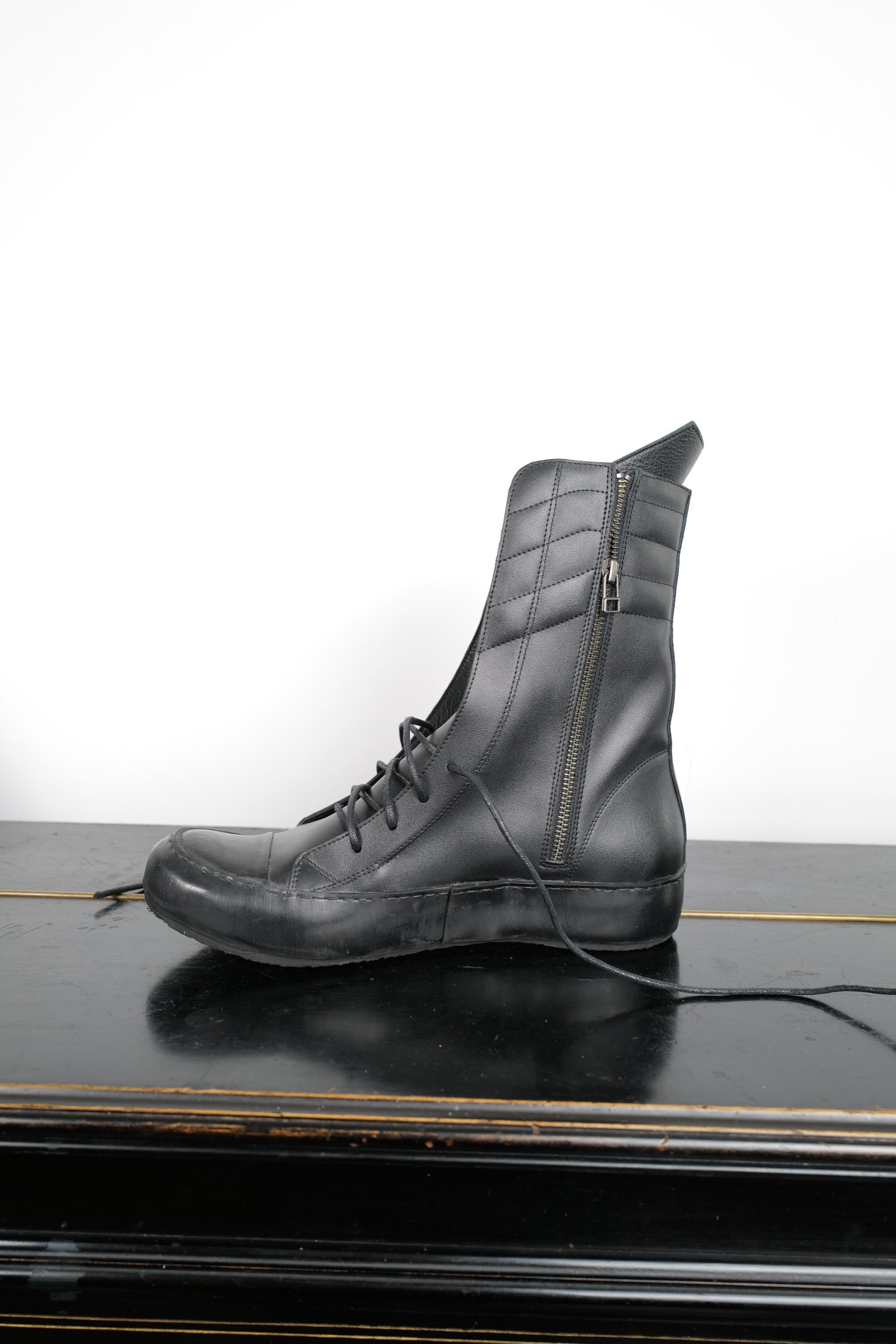 Other HI TOP RICK OWENS TYPE LEATHER SHOES Size US 8 / EU 41 - 7 Thumbnail