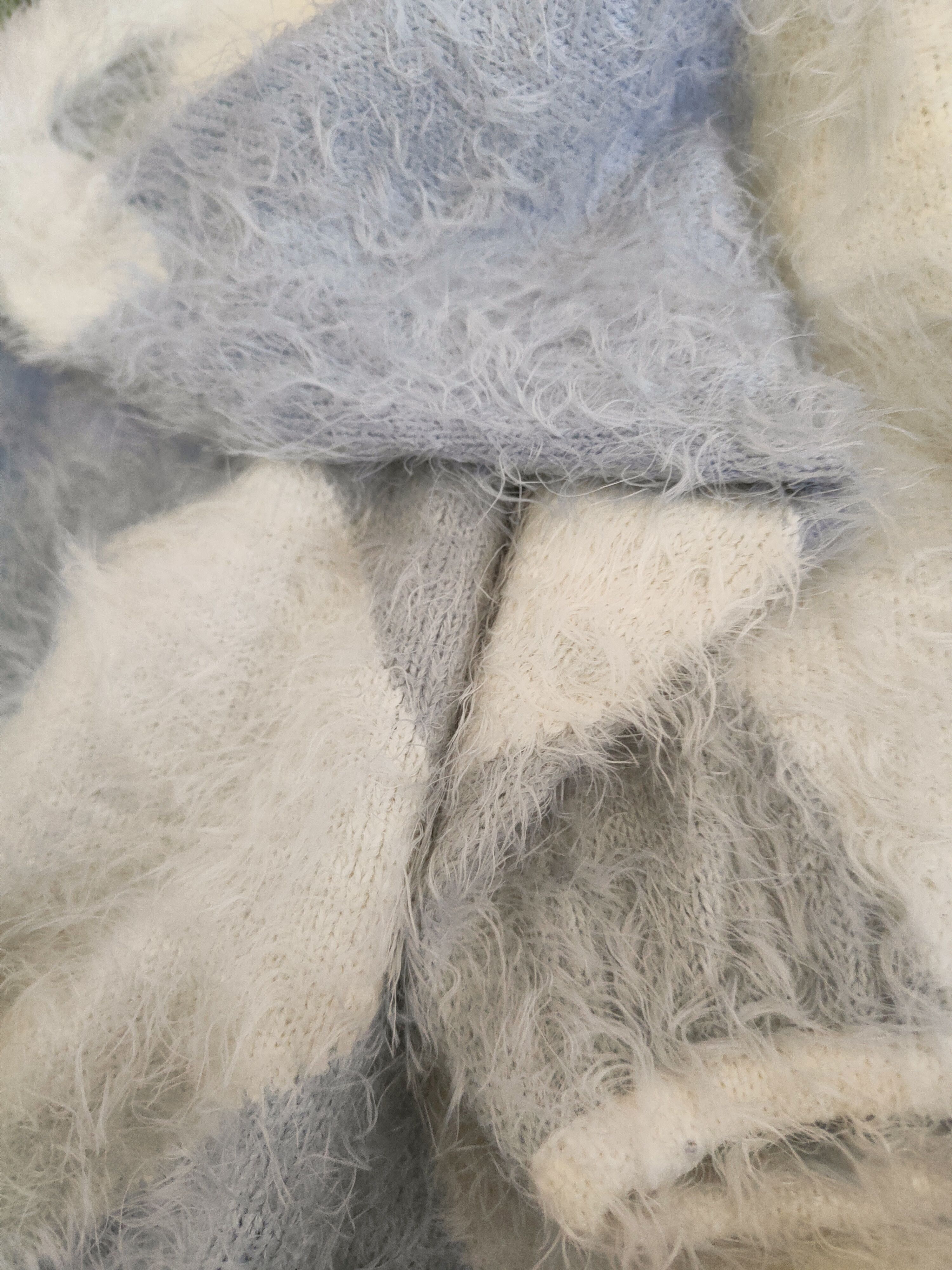 Japanese Brand DL Lip Service White Blue Gray Fur Mohair Knitwear #46-909 Size M / US 6-8 / IT 42-44 - 11 Thumbnail