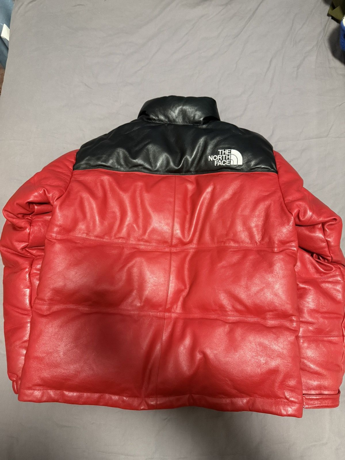 The North Face Supreme tnf the north face leather nuptse jacket red Size US M / EU 48-50 / 2 - 8 Thumbnail