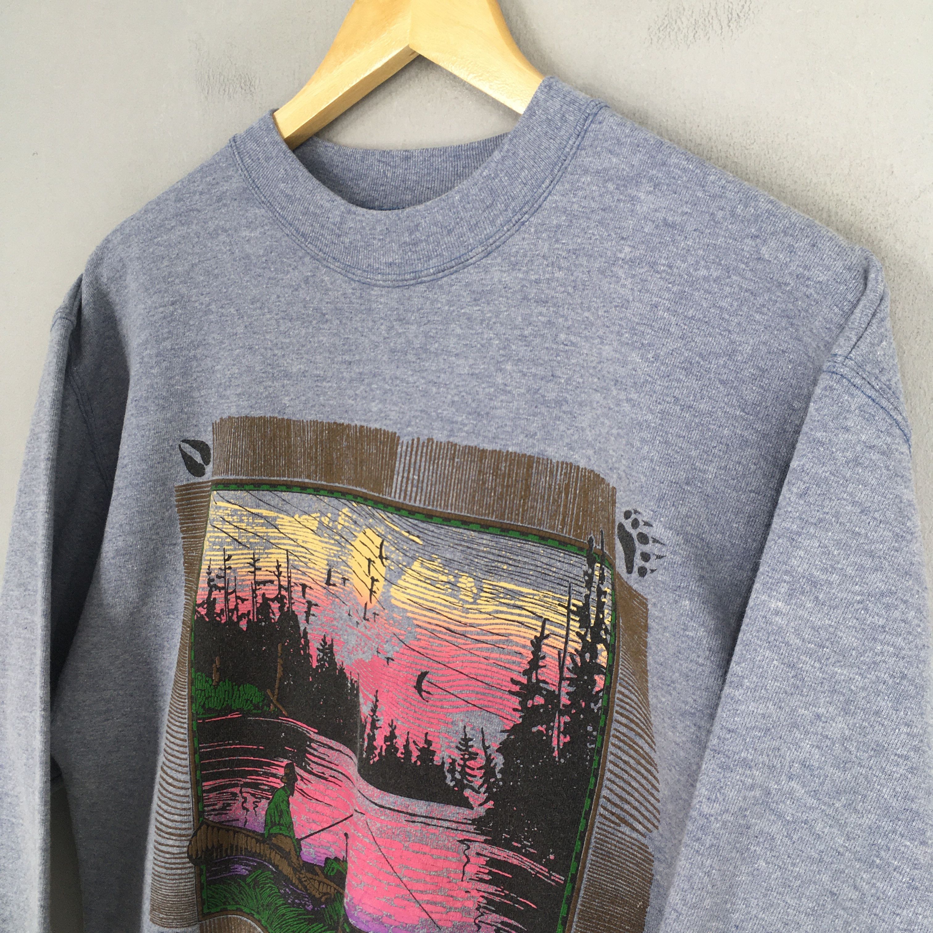 Vintage Les Cheneaux Islands Fishing Fisherman Sweatshirt Large Size US L / EU 52-54 / 3 - 3 Thumbnail