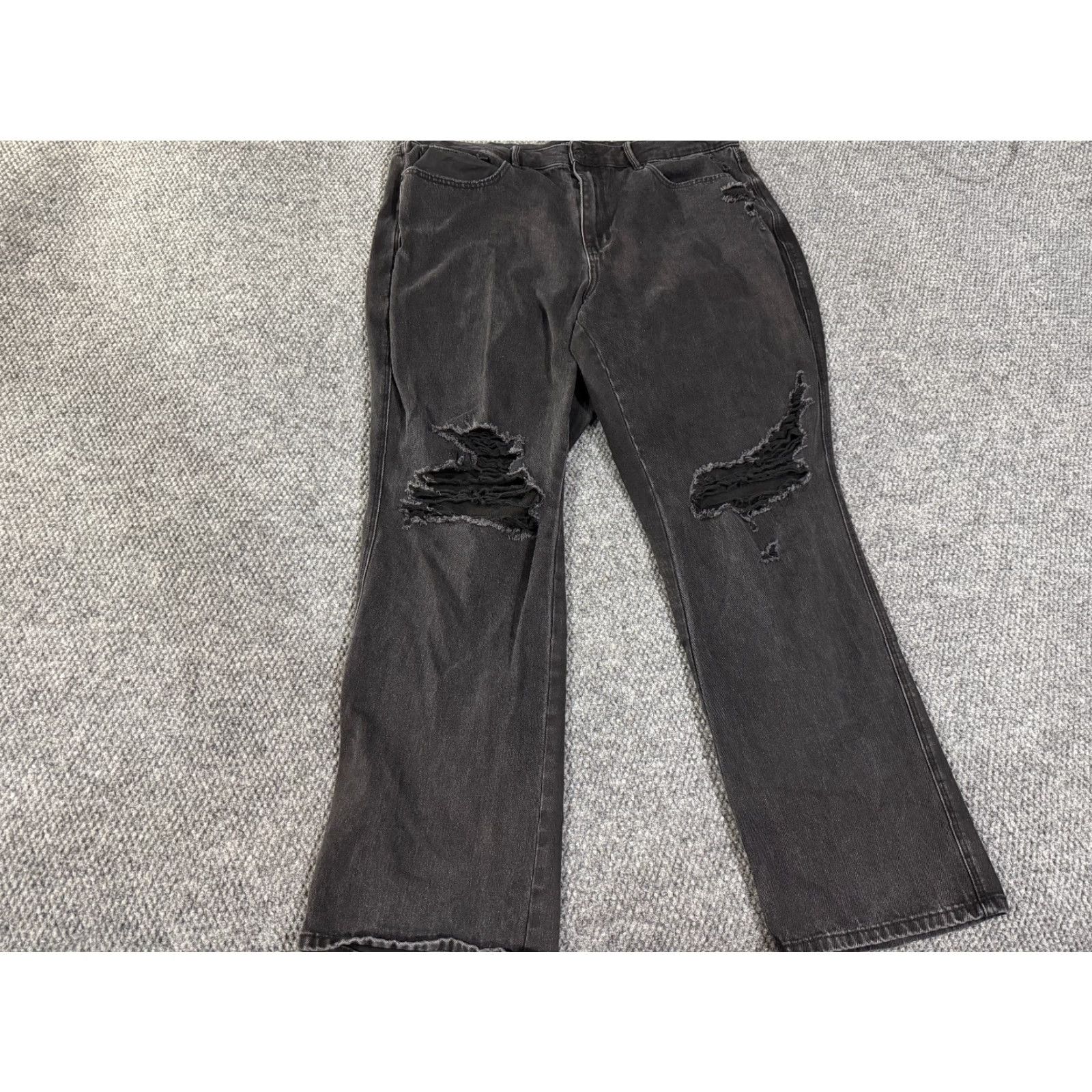 Denime Judy Blue jeans Womens 22W Black Distressed Skinny Stretch Denim Slim Pockets 5-Pocket Design High Rise 32 In Inseam Jeans Size 40" / US 18 - 2 Thumbnail