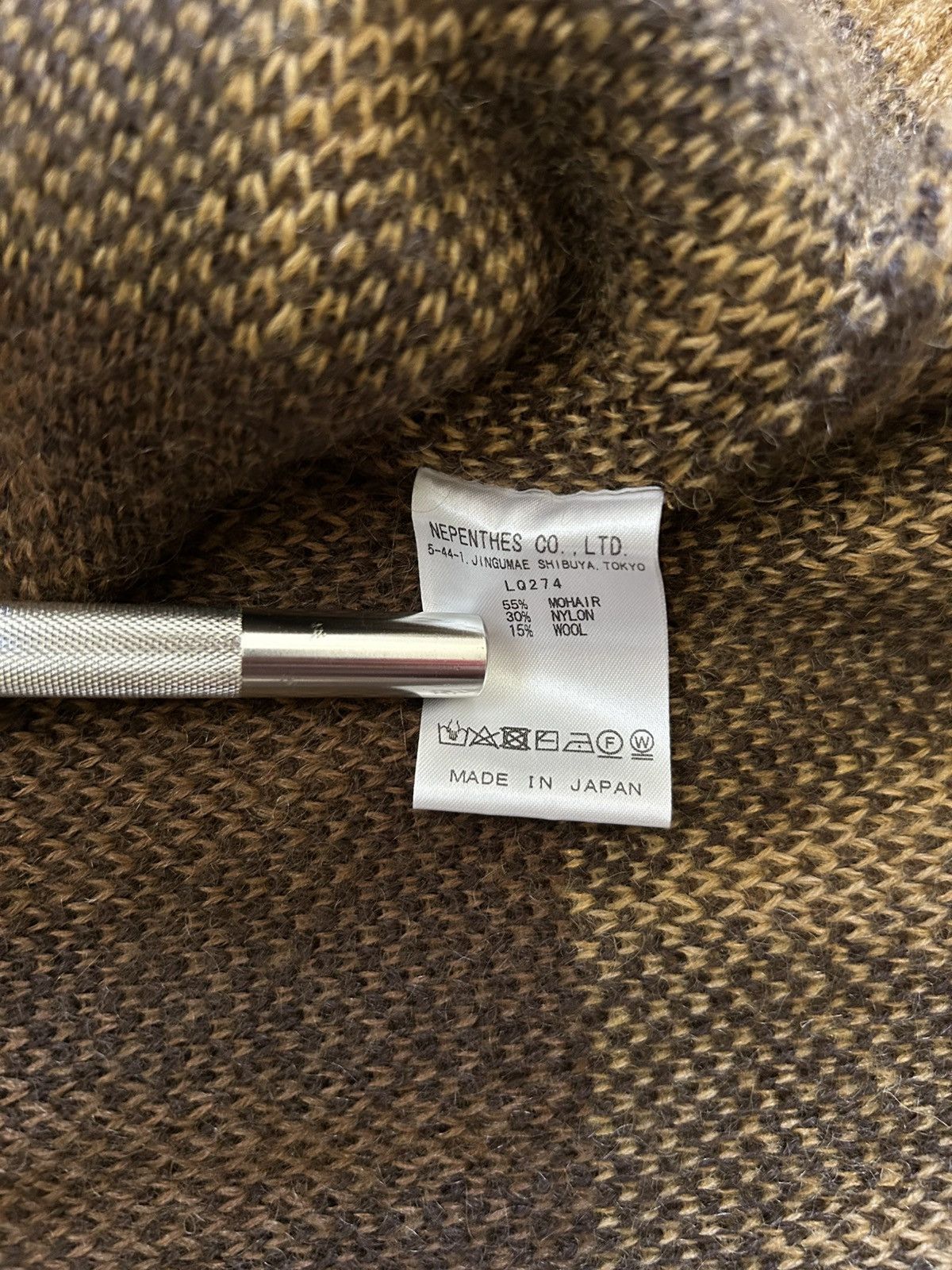 Needles NEEDLES MOHAIR CARDIGAN ZIGZAG TAUPE Size US L / EU 52-54 / 3 - 6 Thumbnail