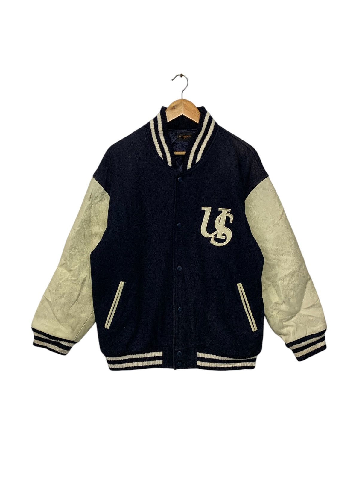 Vintage Vintage U.s Boarder Unlimited Space Varsity Leather Jacket Size US M / EU 48-50 / 2 - 2 Thumbnail