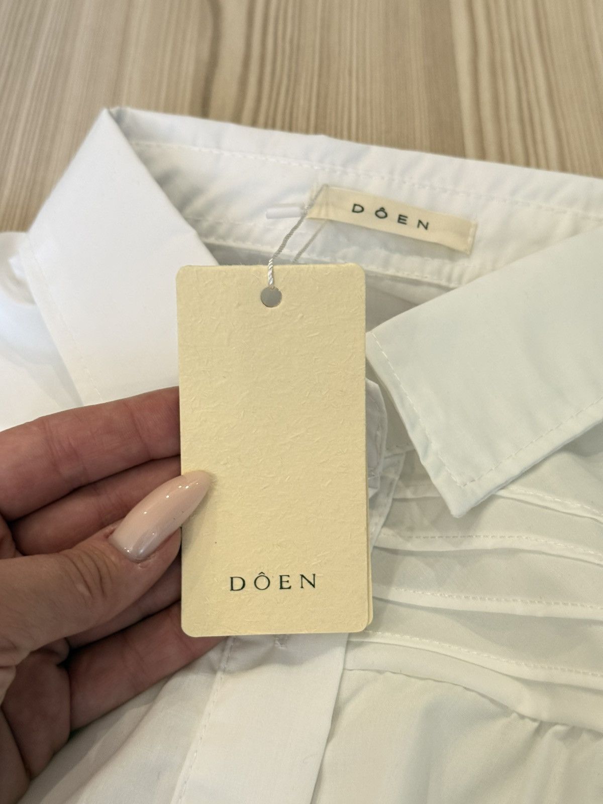 DOEN DÔEN Jane Blouse / Pin-Tuck Oversized Shirt - NWT - White Size M / US 6-8 / IT 42-44 - 3 Thumbnail