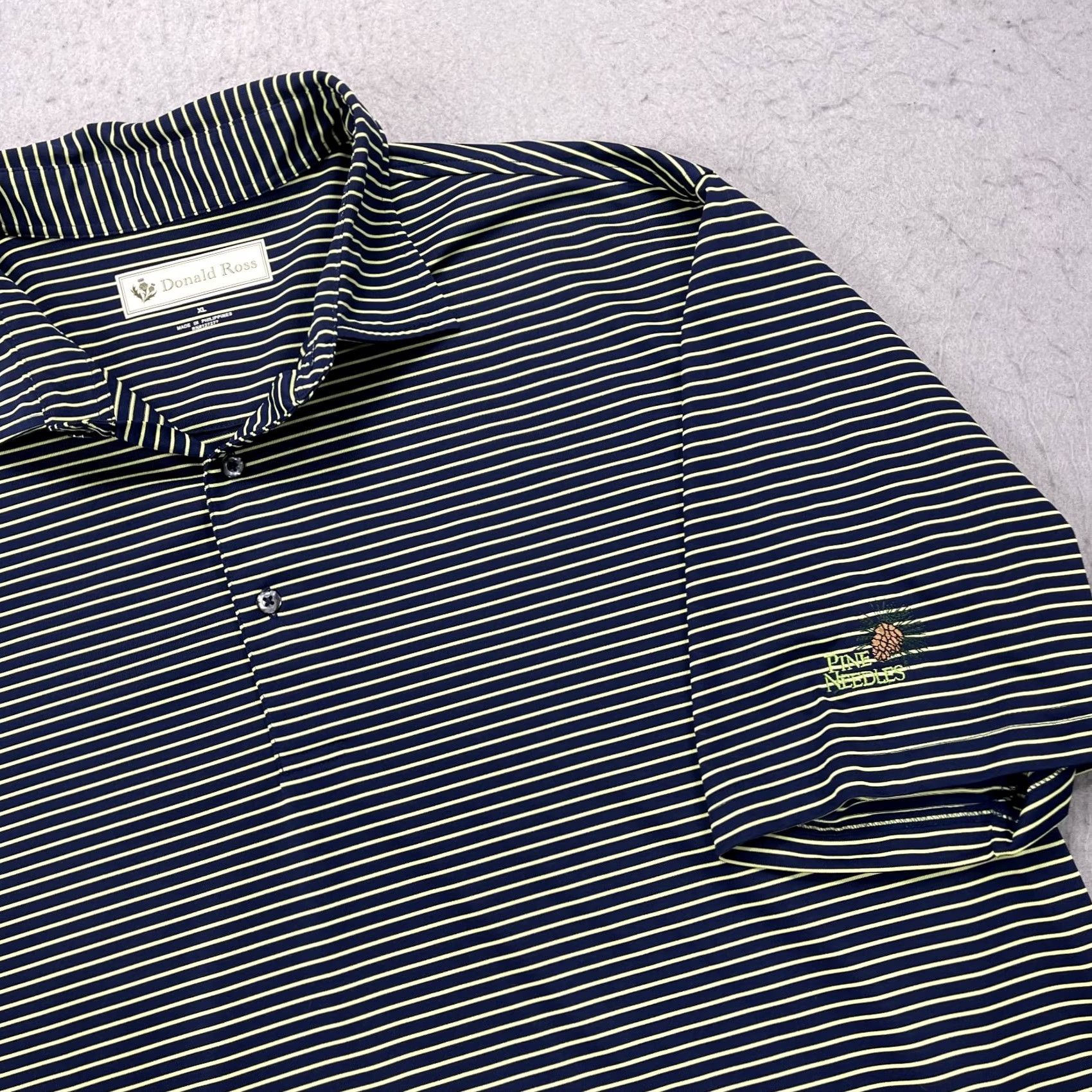 Needles Donald Ross Polo Shirt Mens XL Blue Striped Performance Golf Shirt Size US XL / EU 56 / 4 - 3 Thumbnail