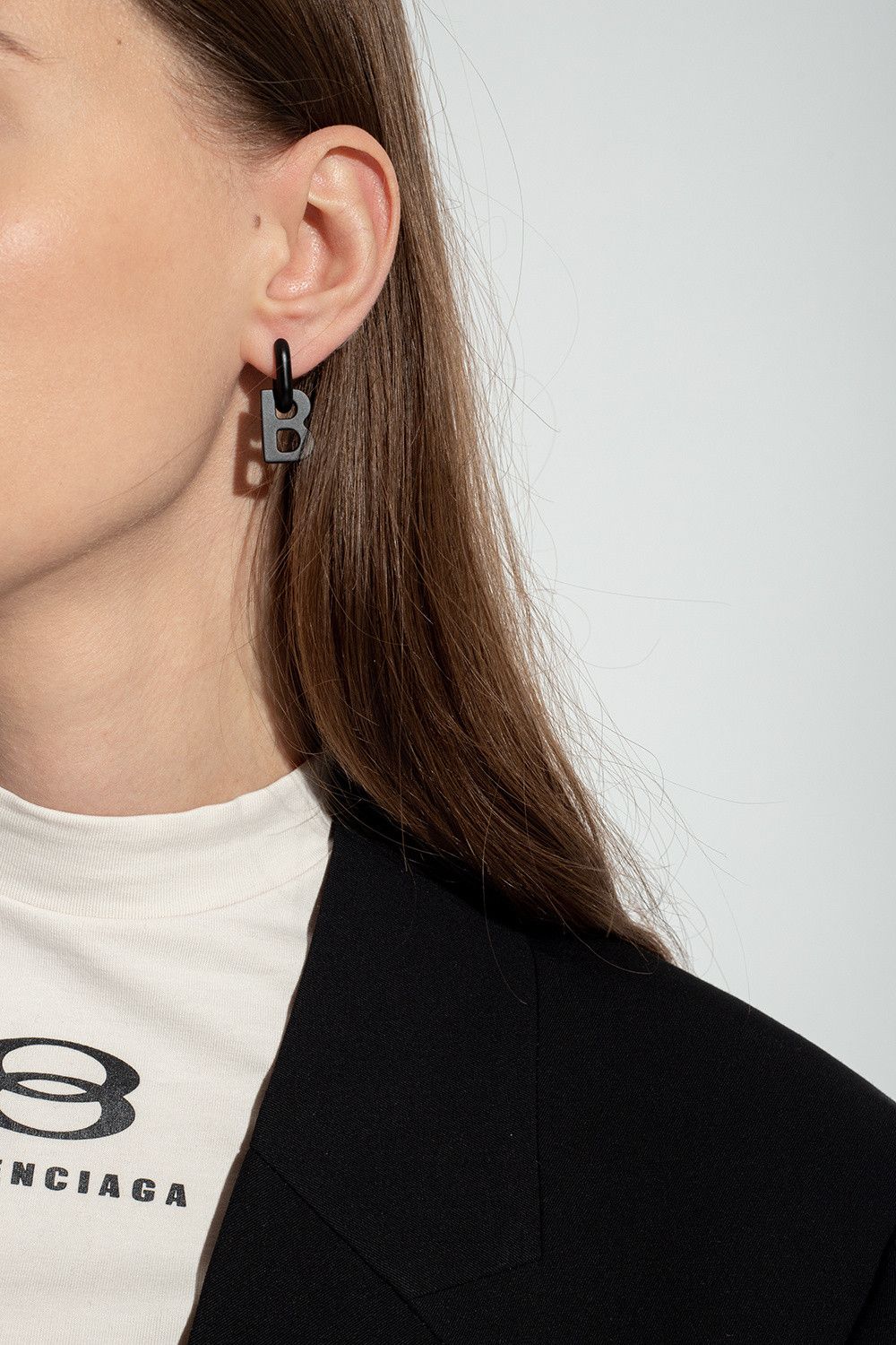 Balenciaga o1bcso1str1024 Size: OS / B Chain XS Earrings in Black Size ONE SIZE - 2 Thumbnail