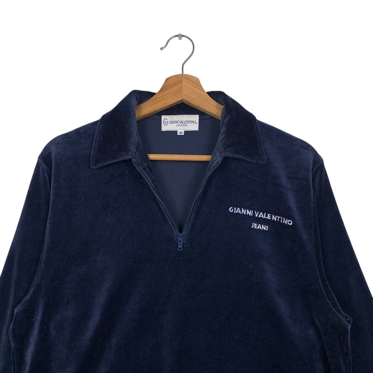 Gianni Valentino GIANNI VALENTINO Half Zip Long Sleeve Velvet Polos #1654-C74 Size US M / EU 48-50 / 2 - 10 Thumbnail