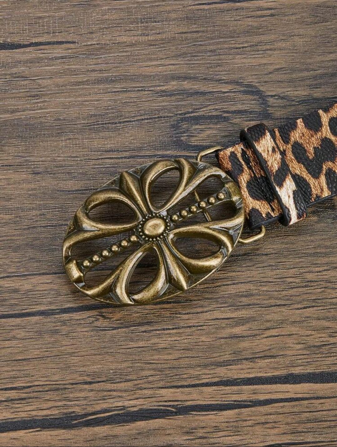 Japanese Brand × Other Y2k Floral Cross Buckle Leopard Belt Size ONE SIZE - 2 Thumbnail