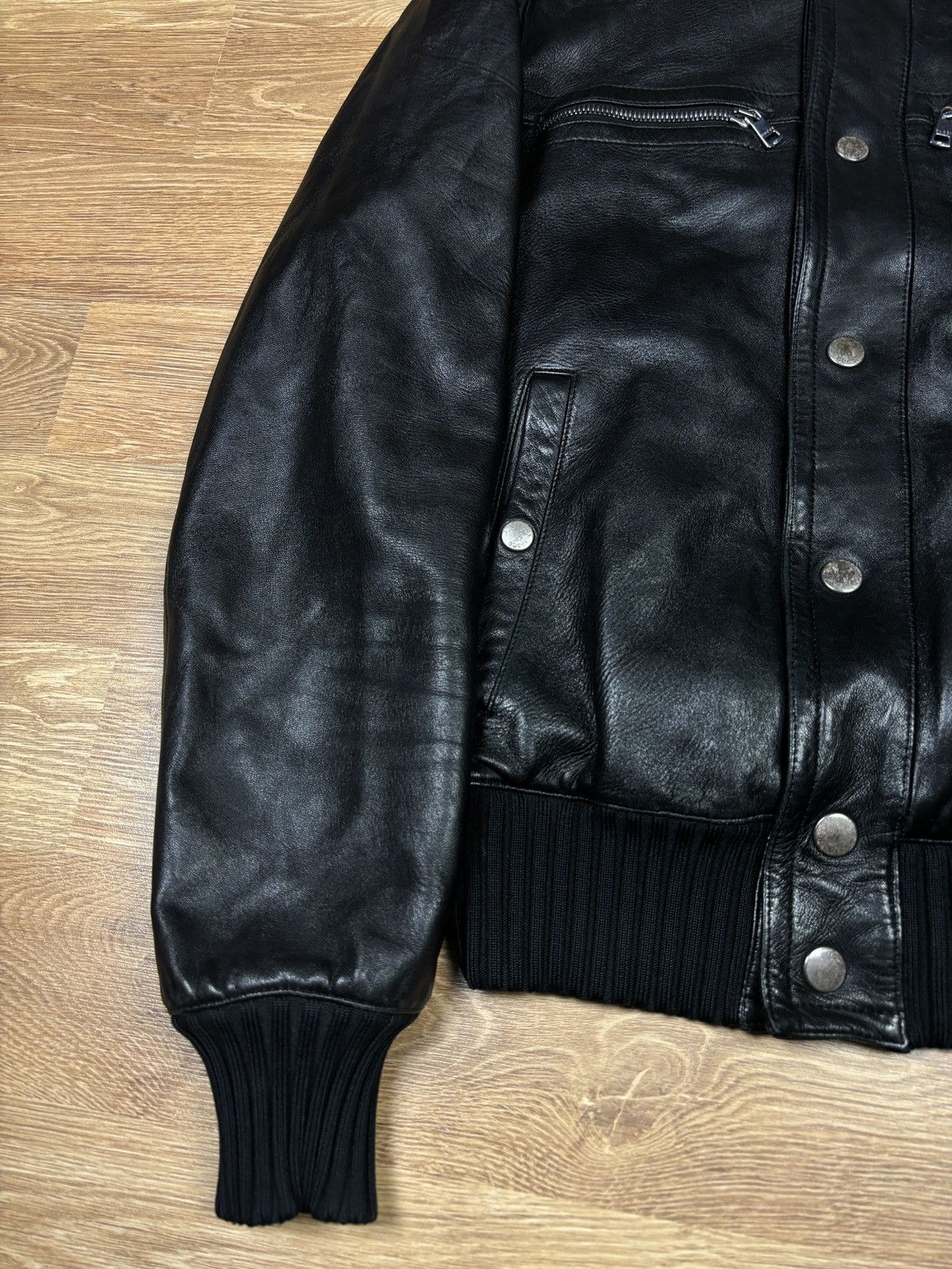 Gucci 2000s Gucci Web Stripe Leather Bomber Jacket Size US S / EU 44-46 / 1 - 5 Thumbnail