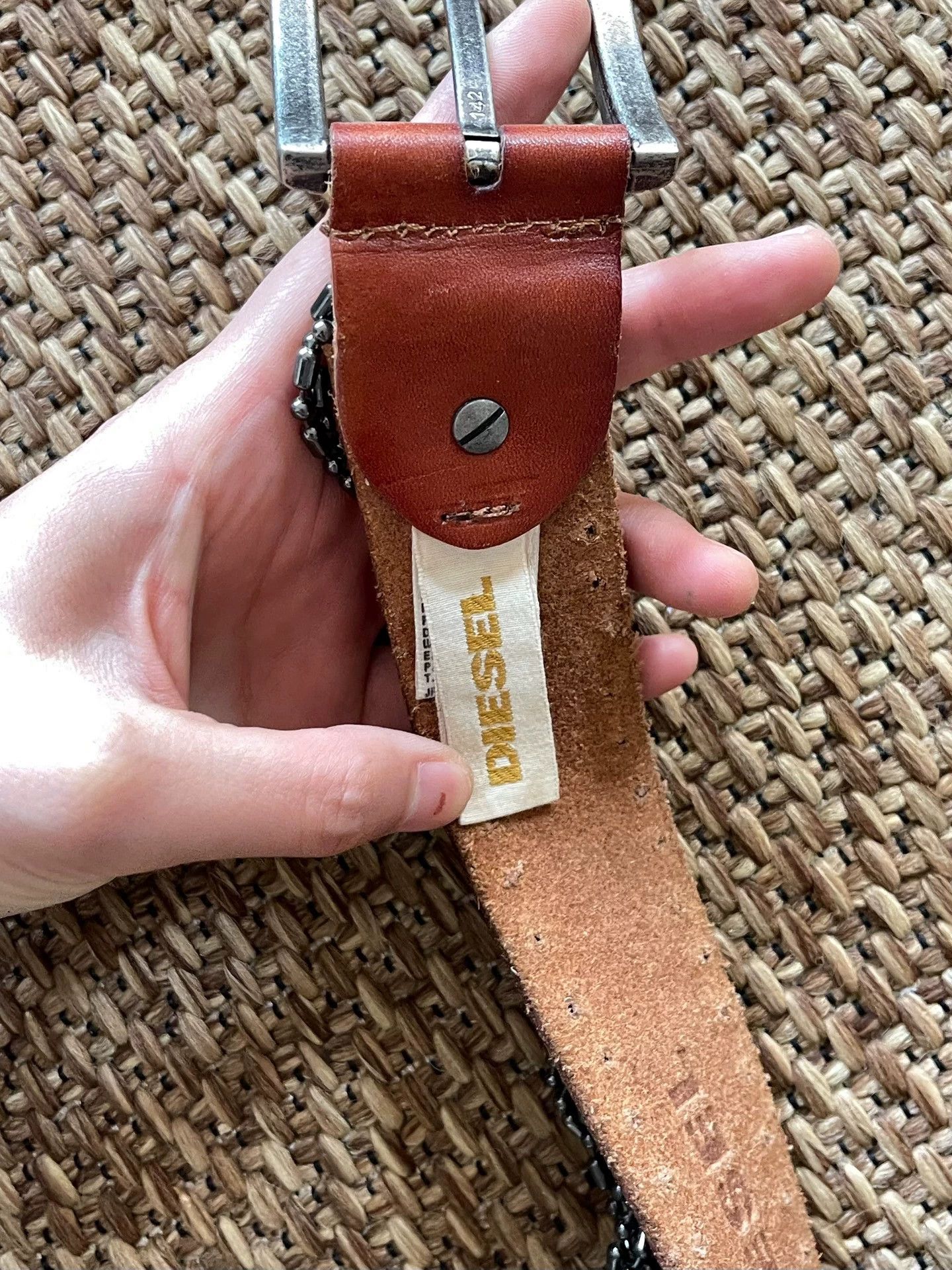 Diesel Diesel Metal Chain Multi-Element Inlaid Leather Belt Size ONE SIZE - 5 Thumbnail