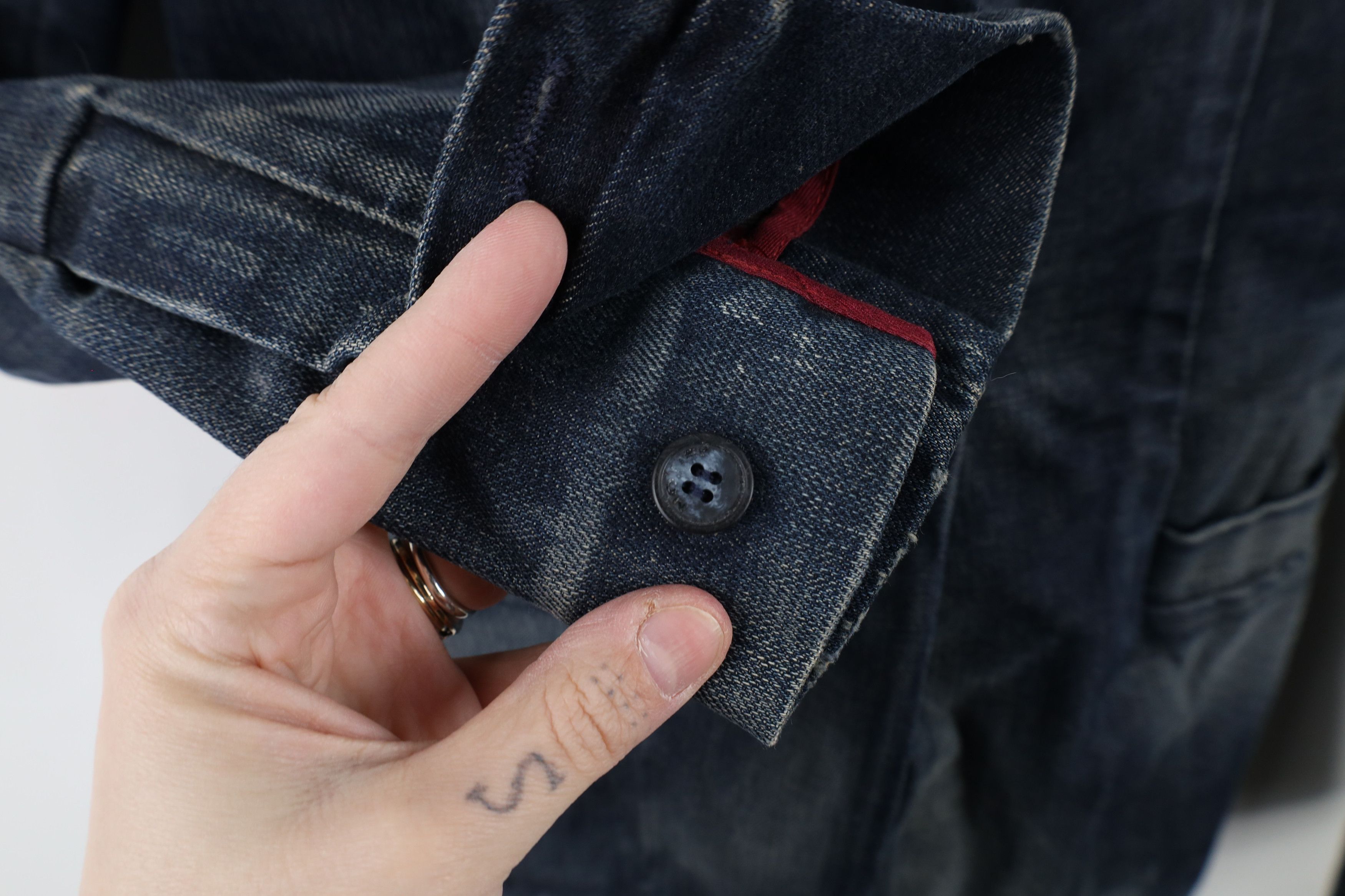 Vintage Notify NFY Distressed Denim Jean Blazer Jacket Raw Denim Size XS / US 0-2 / IT 36-38 - 5 Thumbnail