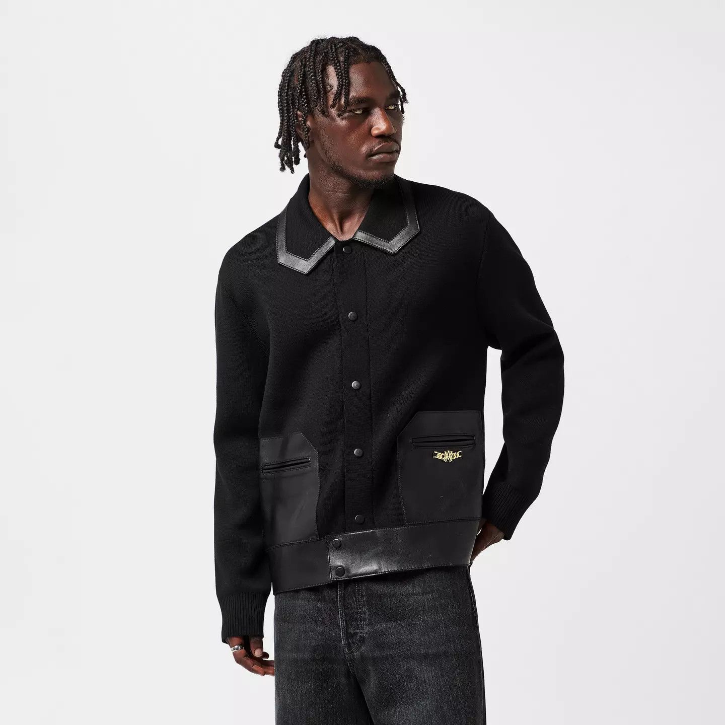 Amiri o1g2r1mq0426 Relaxed Fit Cardigan in Black Size US L / EU 52-54 / 3 - 3 Thumbnail