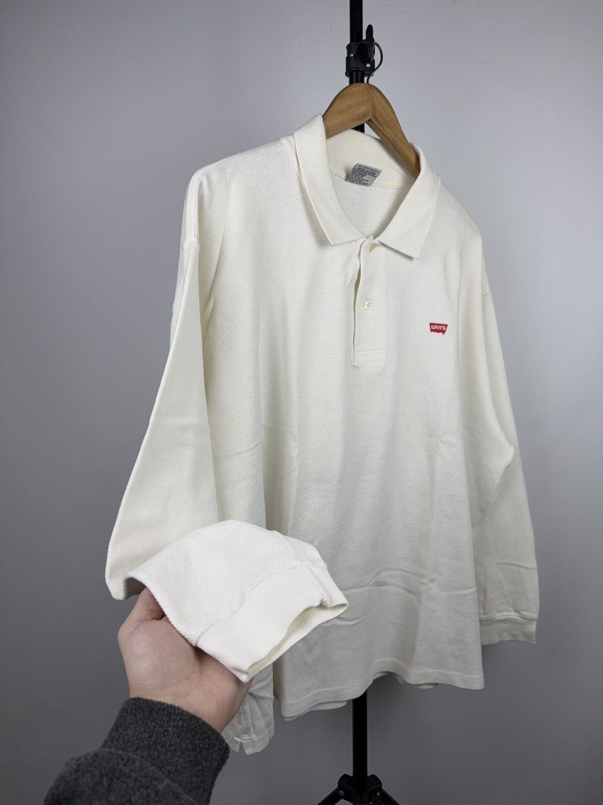 Levi's Vintage Clothing Retro 90s USA Levi’s White Long Sleeve Polo Shirt Red Tab XL Size US XL / EU 56 / 4 - 6 Thumbnail