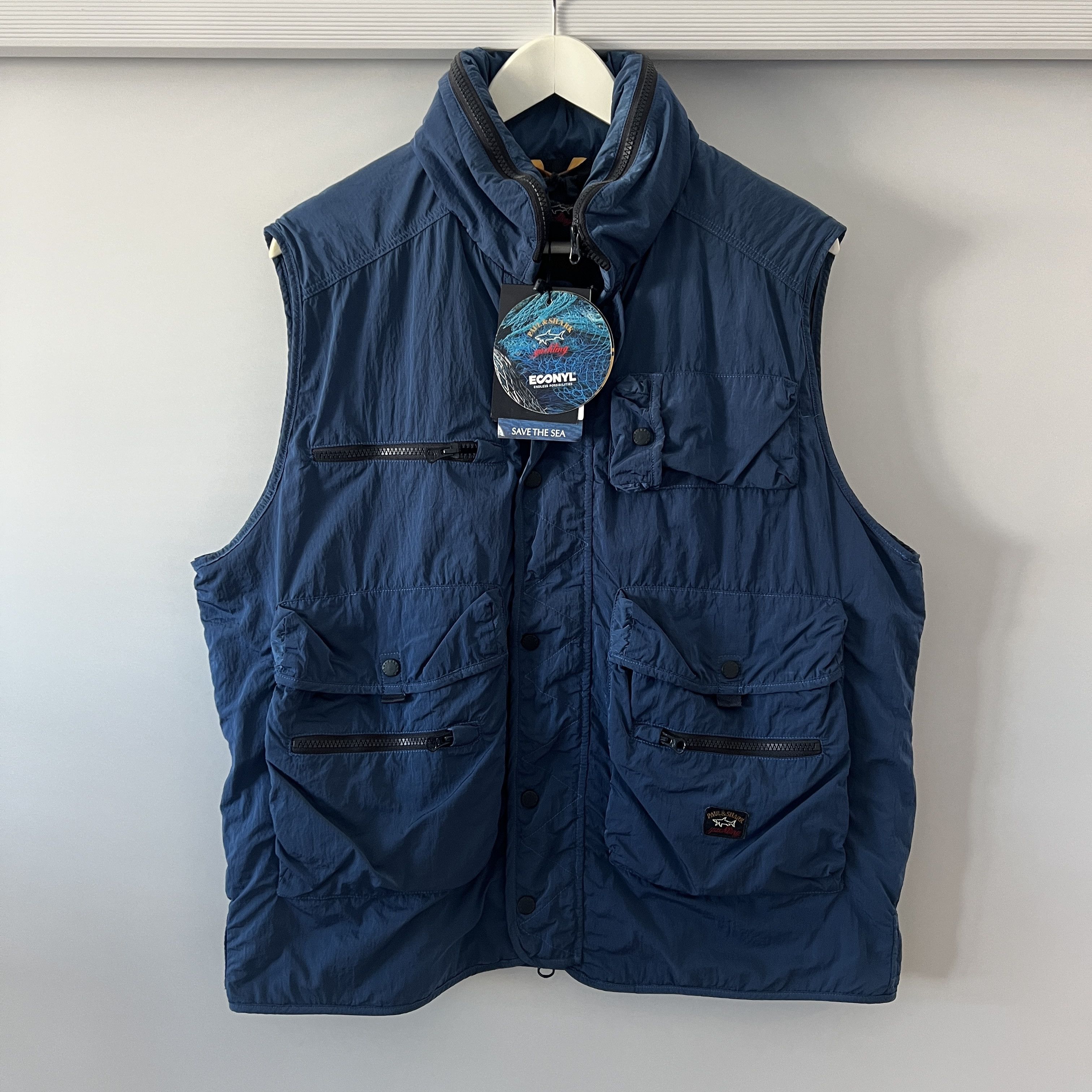 Paul & Shark Men's Paul & Shark Scoop Nylon Fishing Gilet Vest Size XL Size US XL / EU 56 / 4 - 1 Thumbnail