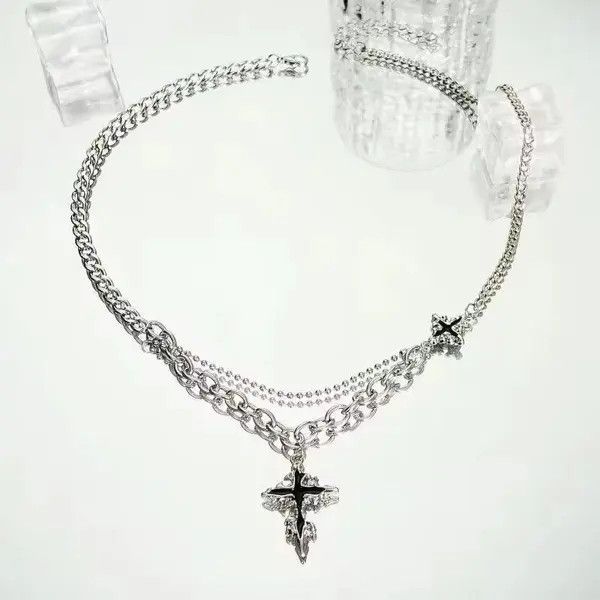 Jewelry Titanium Steel Cross Necklace Size ONE SIZE - 8 Thumbnail