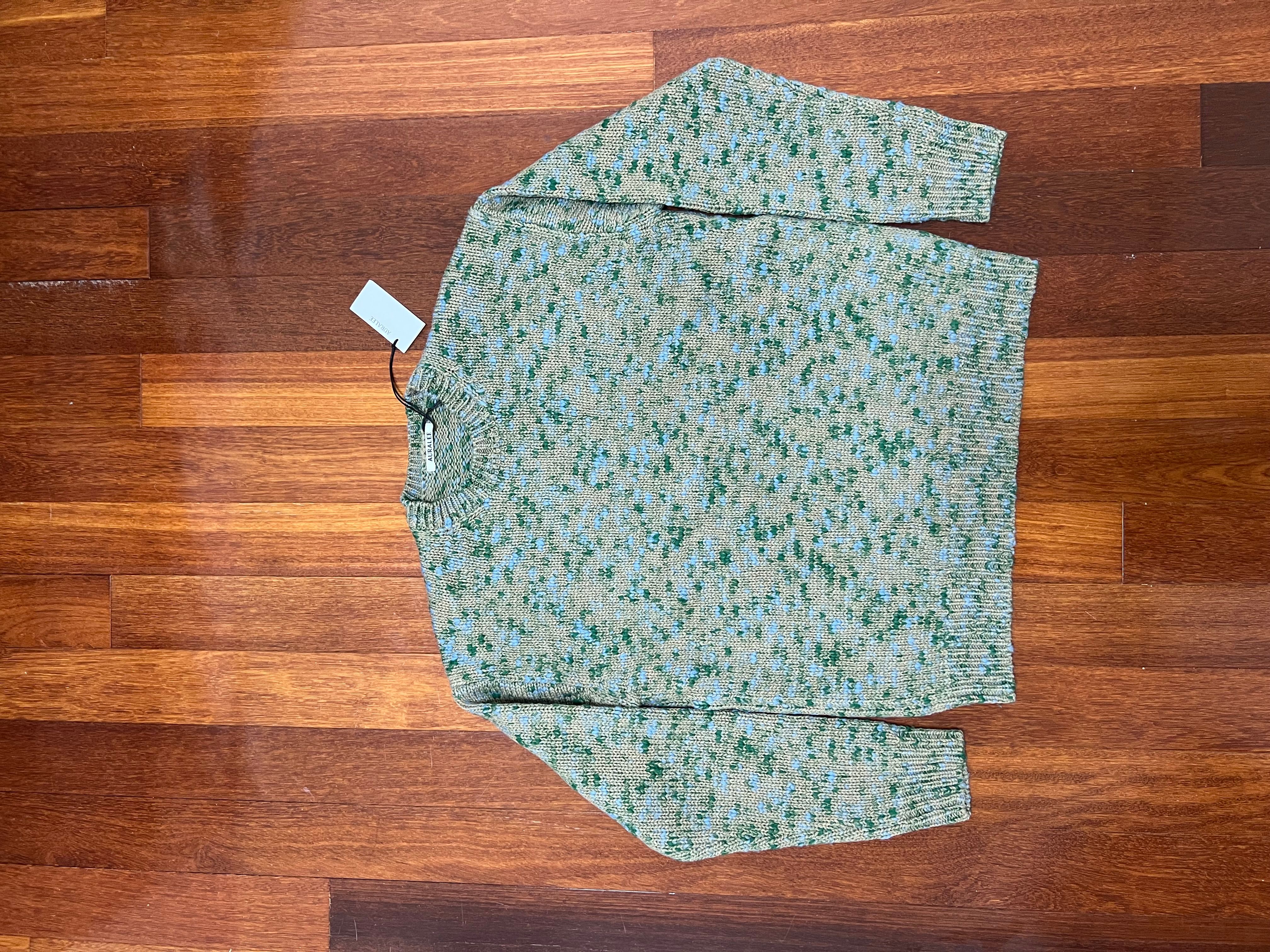 Pre-owned Auralee Wool Multicolor Slub Knit Sweater