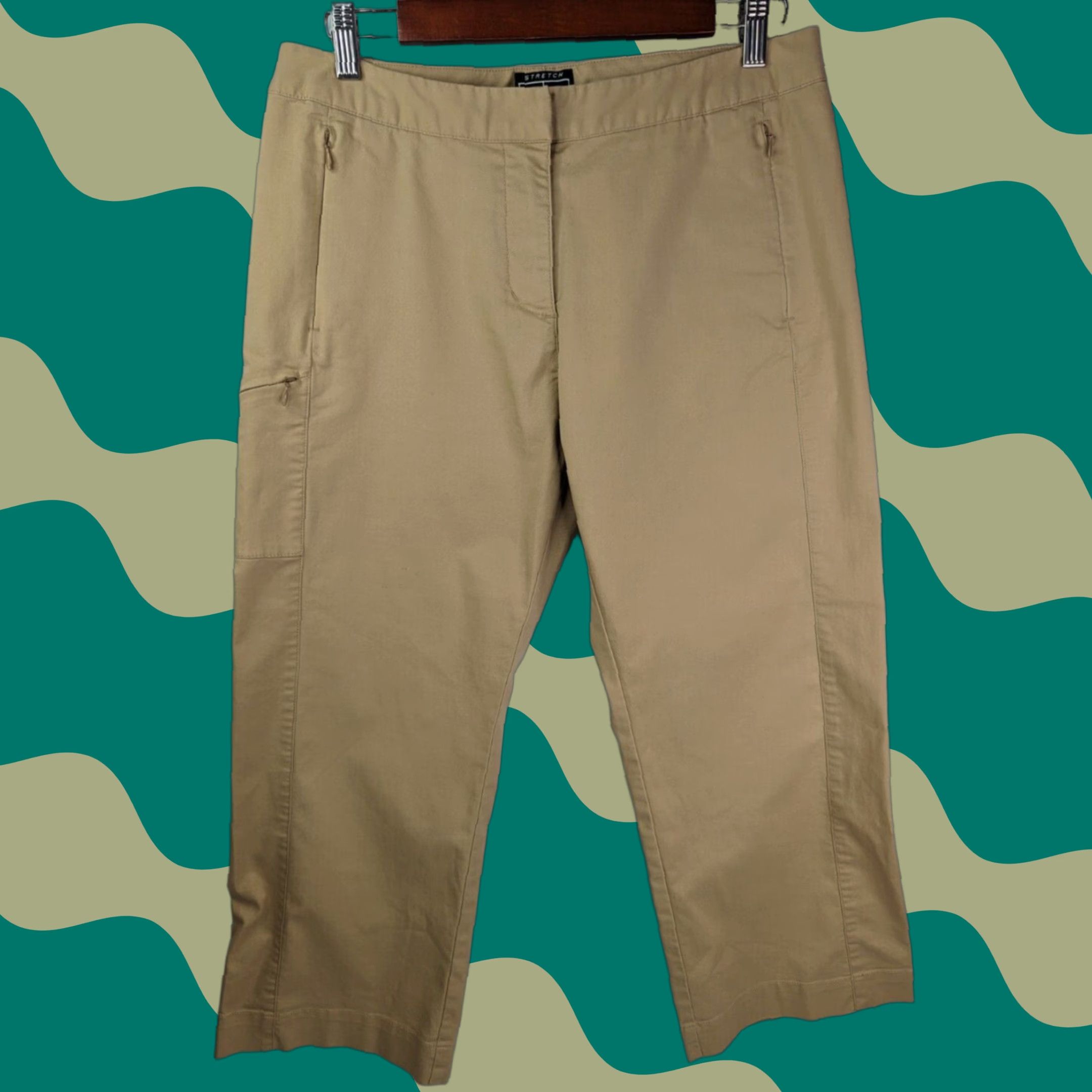 Adidas Adidas Womens 8 Lightweight Tan Beige Capri Crop Pants Golf Ladies Size 30" / US 8 / IT 44 - 1 Thumbnail