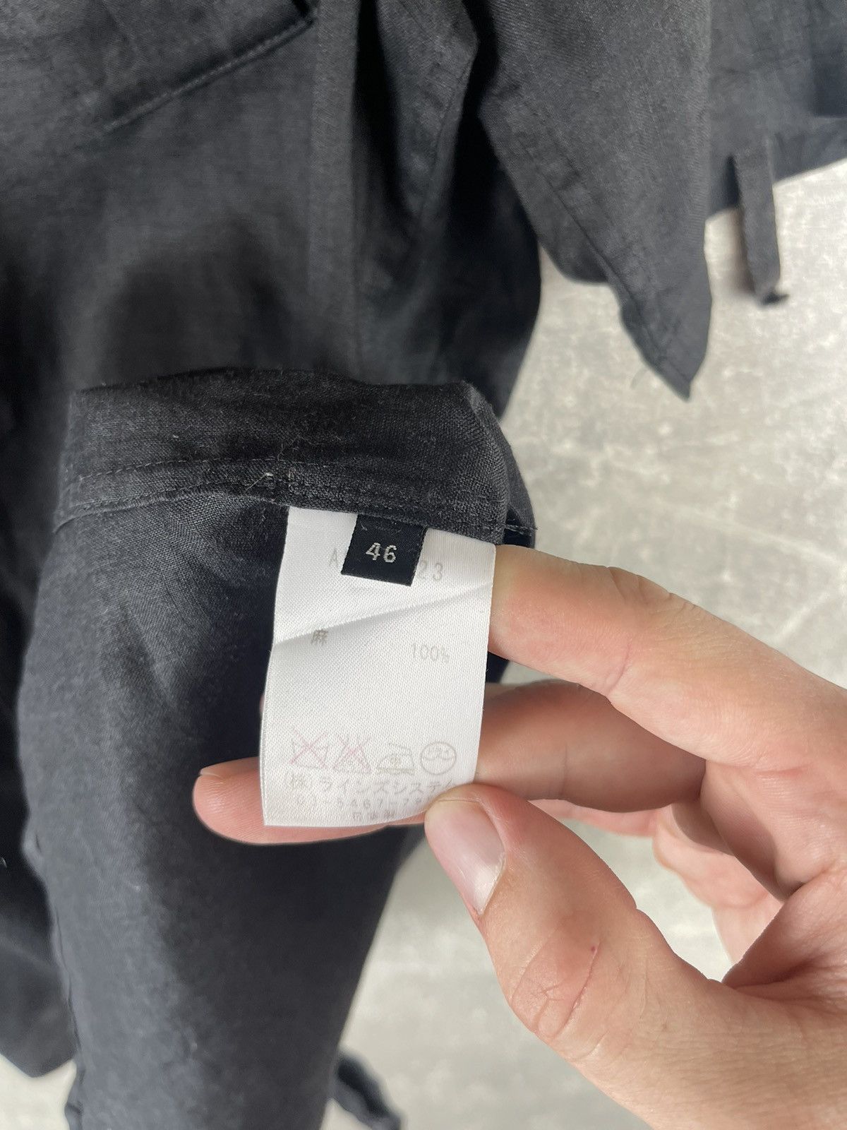 Japanese Brand × Vintage Ato Keisuke Imazaki Black Linen Short Sleeve Utility Shirt Size US S / EU 44-46 / 1 - 11 Thumbnail